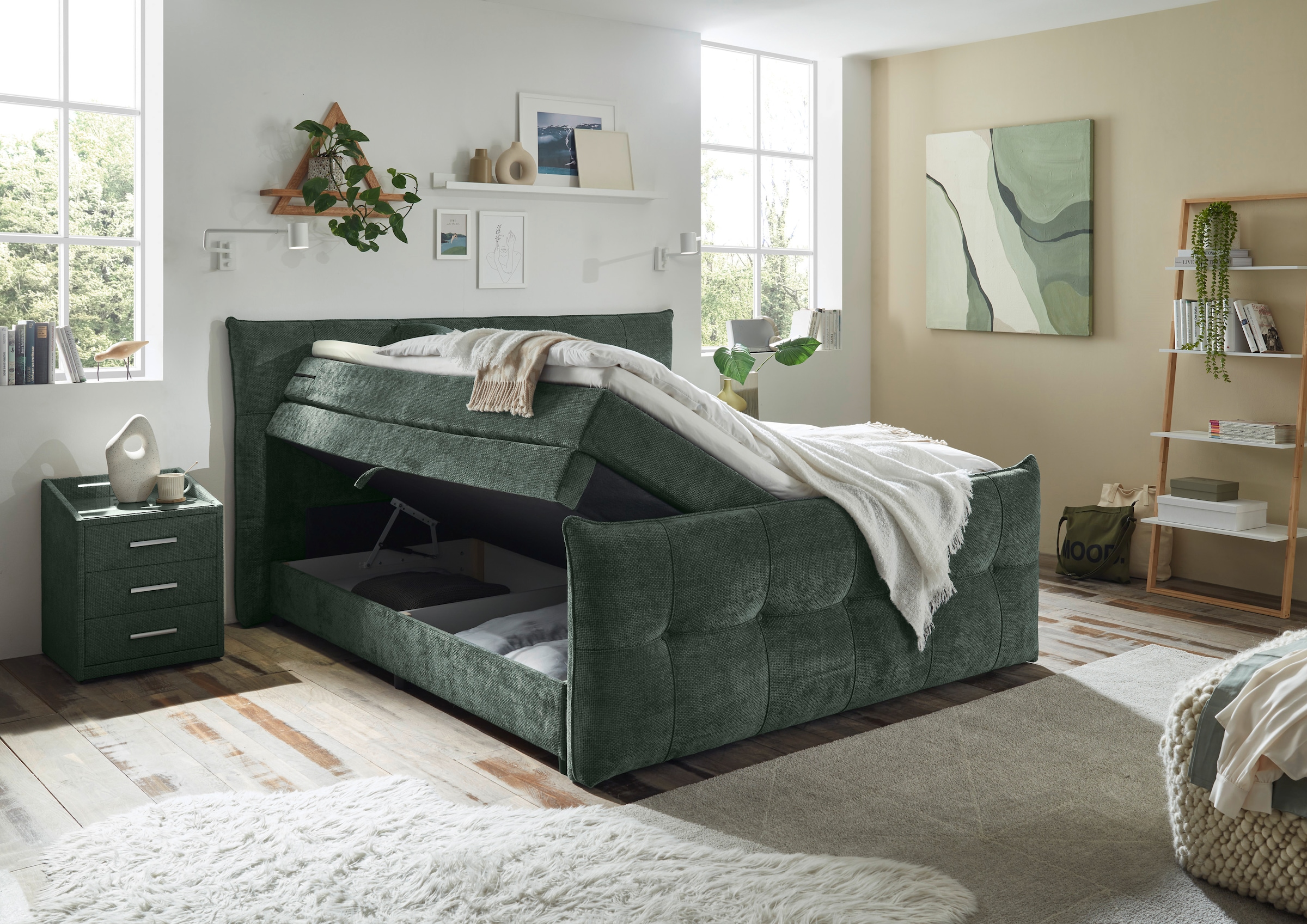 ED EXCITING DESIGN Boxspringbett »Gallina«, mit Bettkasten, inkl. Topper