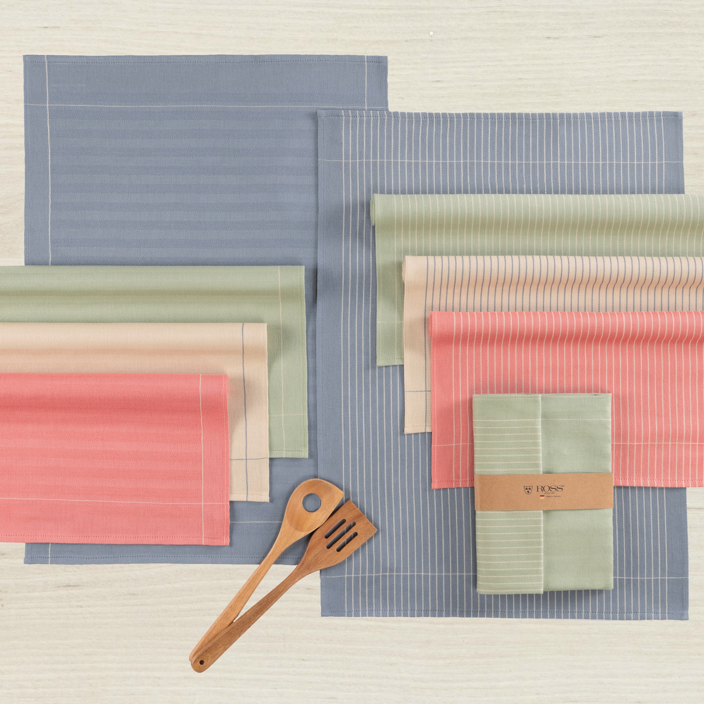 ROSS Geschirrtuch »Geschirrtücher 2er-Set 927 2x HL + Banderole« Zwirn- Halbleinen