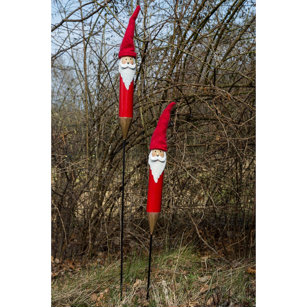 Myflair Möbel & Accessoires Gartenstecker »Weihnachtsdeko rot aussen«, (Set, 2 St.)