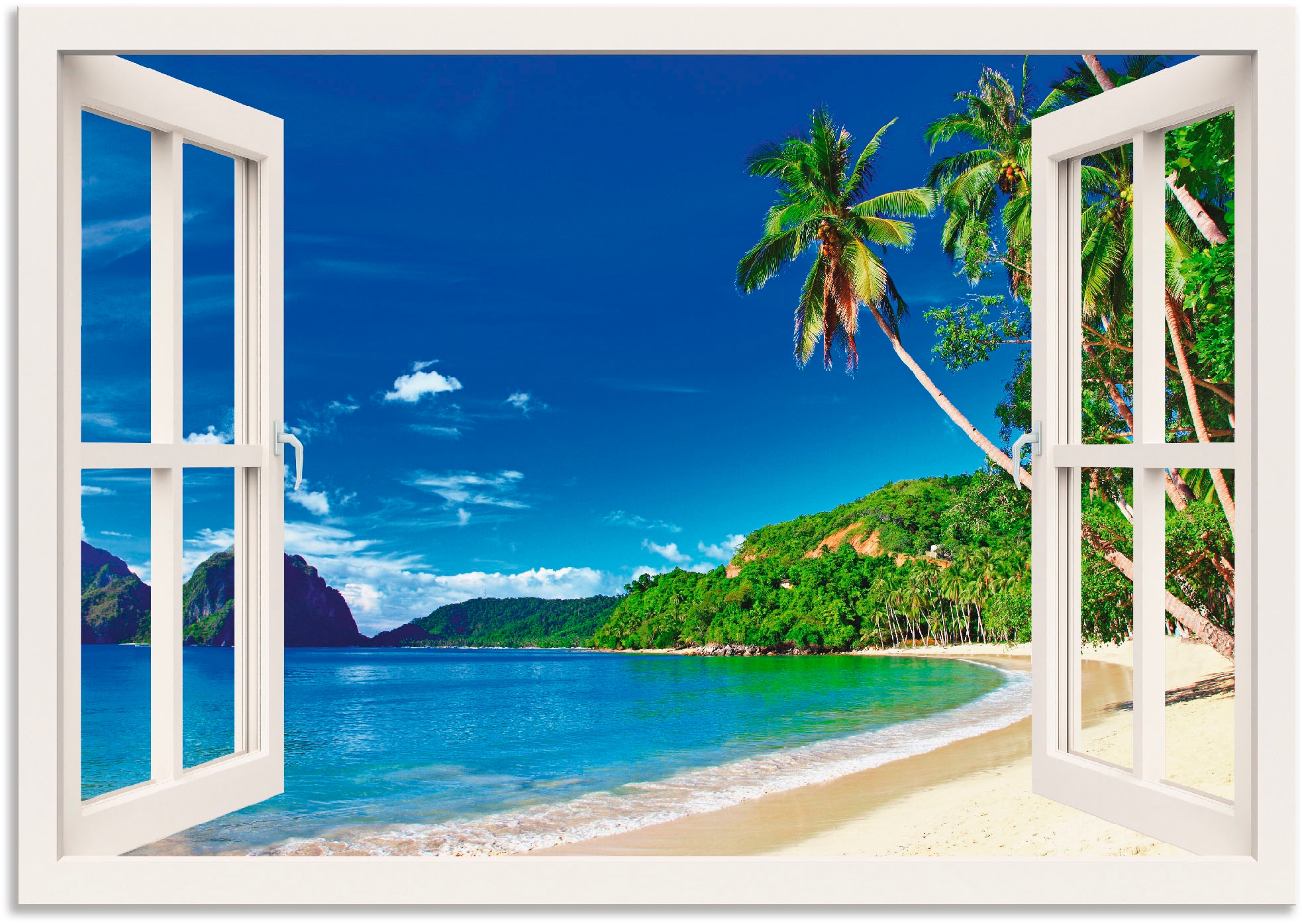 Artland Wandbild »Fensterblick Paradies« Fensterblick 1 Stk. tlg. als Alubi günstig online kaufen