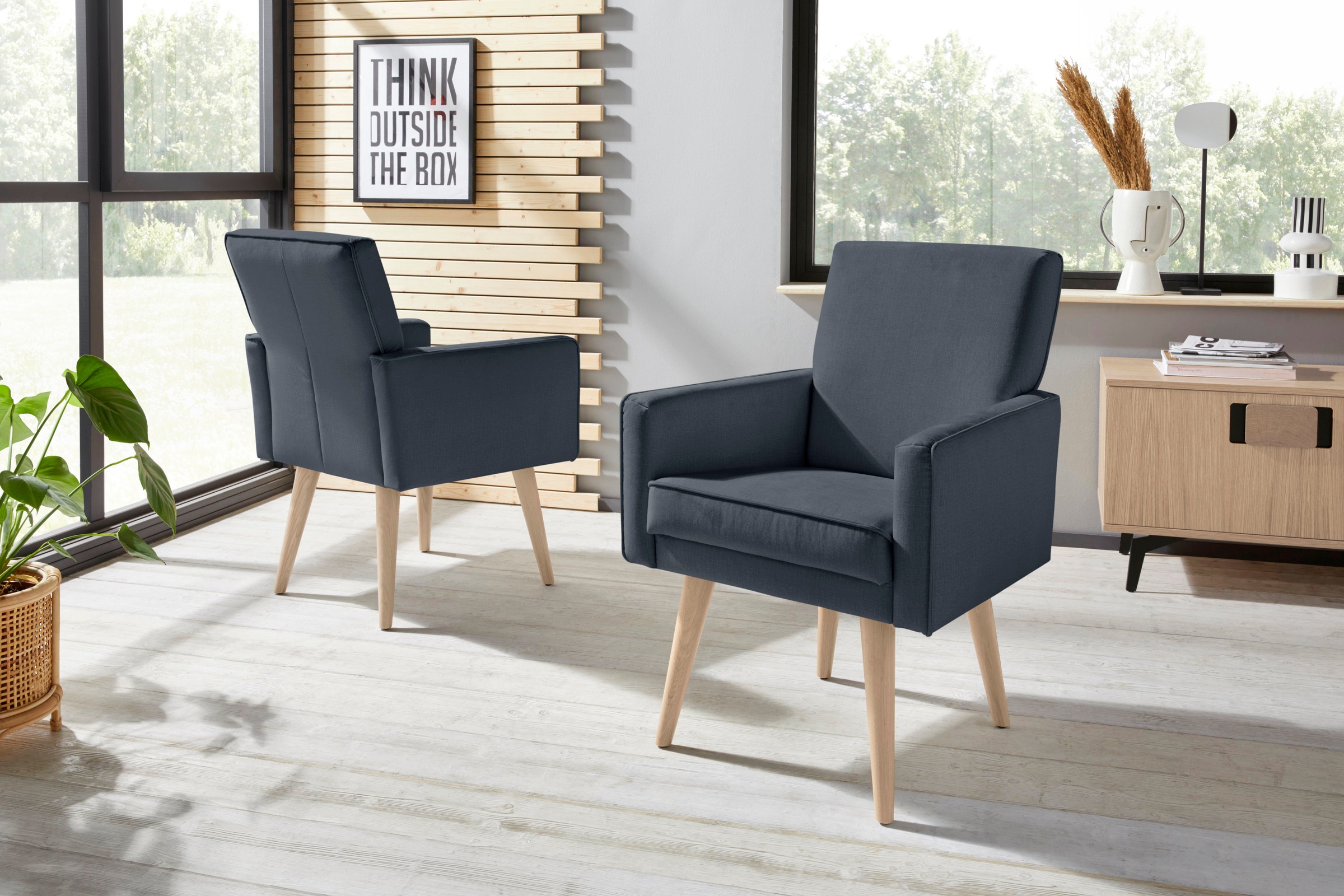 exxpo - sofa fashion Sessel »Lungo, Loungesessel mit moderner Kedernaht, be günstig online kaufen