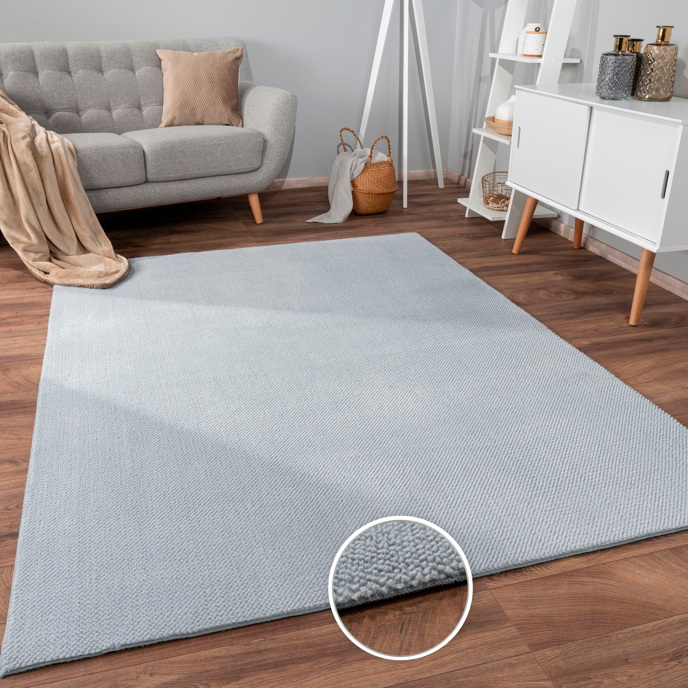 Paco Home Teppich »Sevilla 521«, rechteckig, 16 mm Höhe, Kurzflor, Uni Farb günstig online kaufen