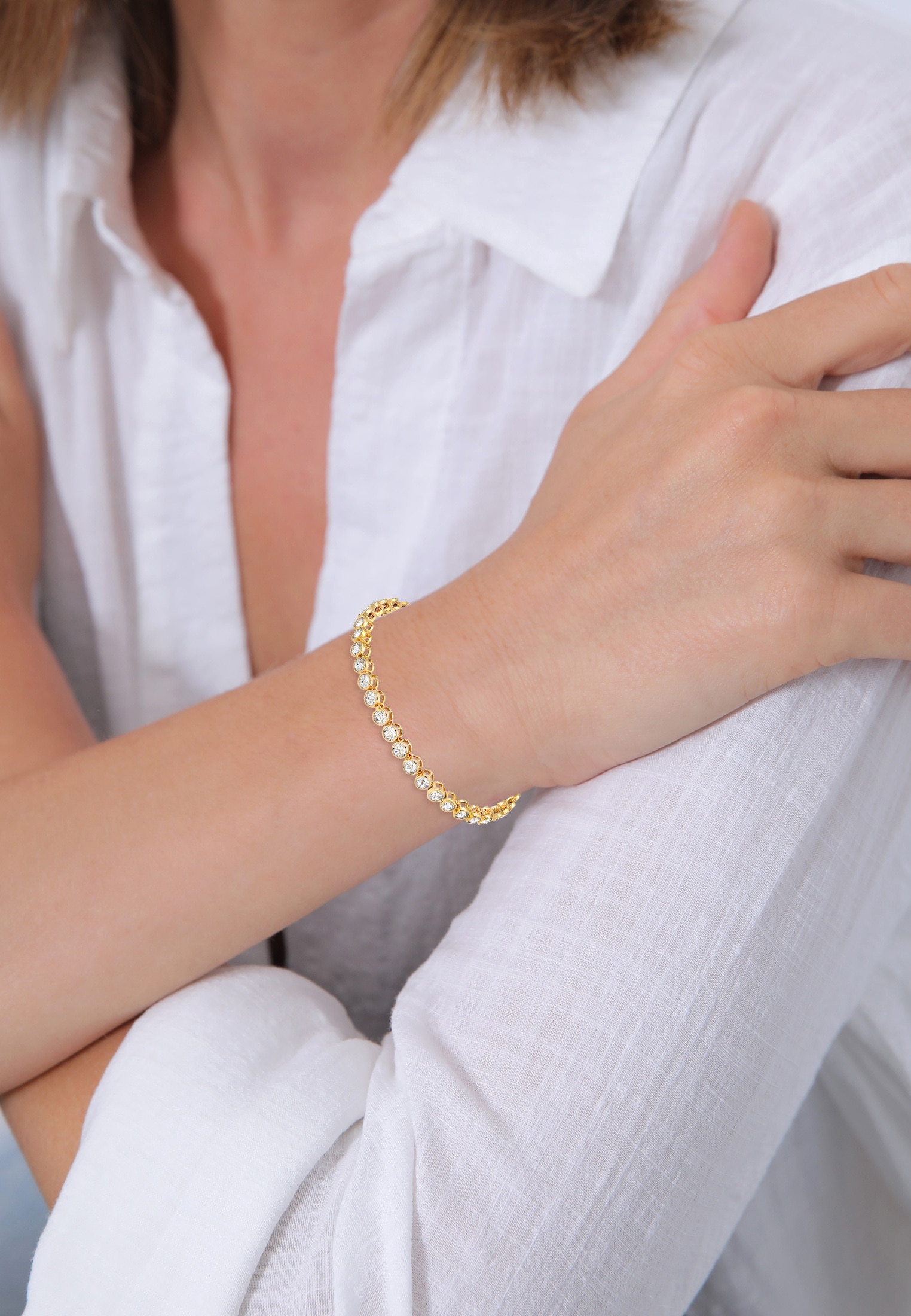 Elli Premium Armband »Tennisarmband Verstellbar 925 Silber«