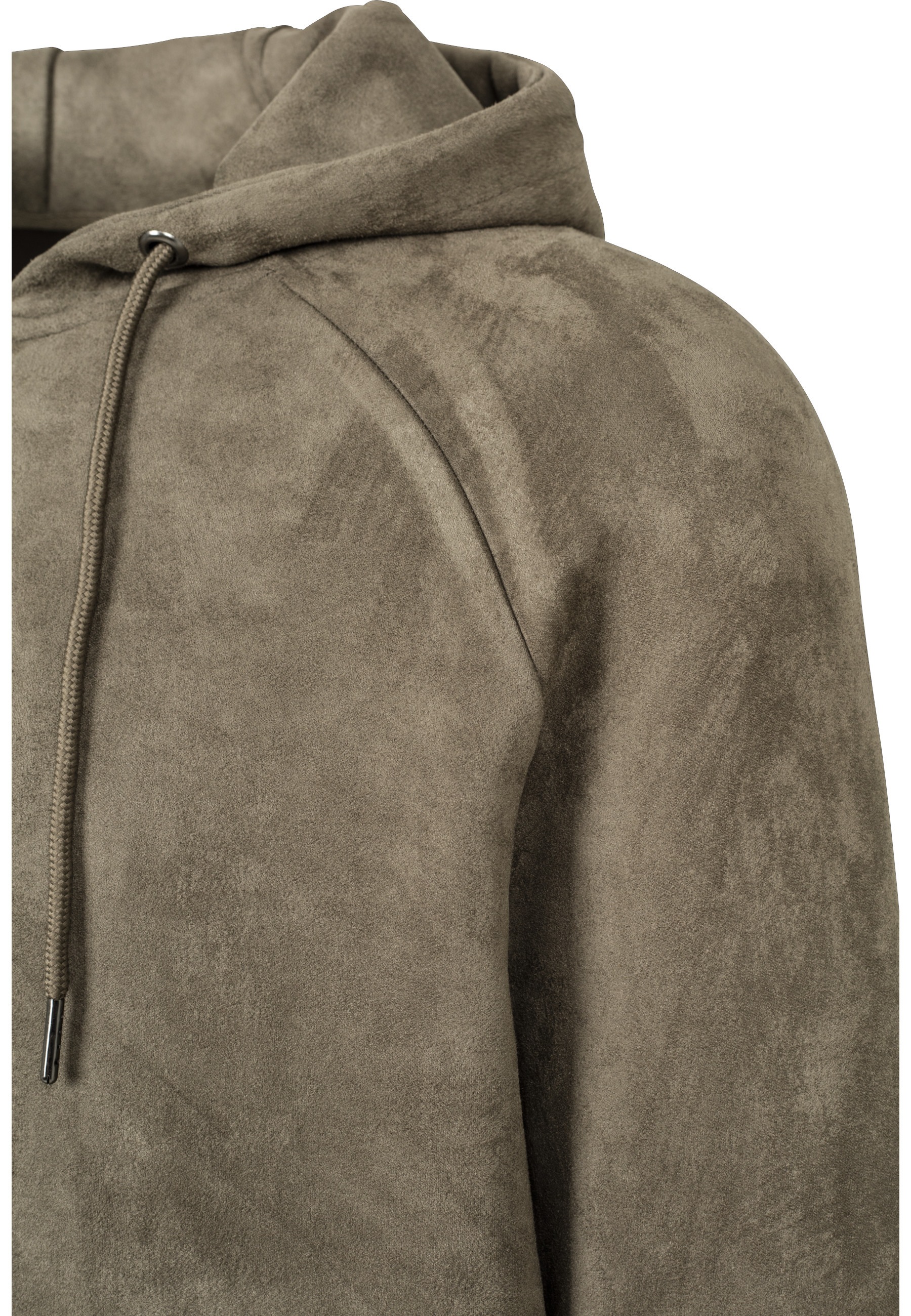 URBAN CLASSICS Rundhalspullover »Urban Classics Herren Imitation Suede Hoody« 1 Stk.
