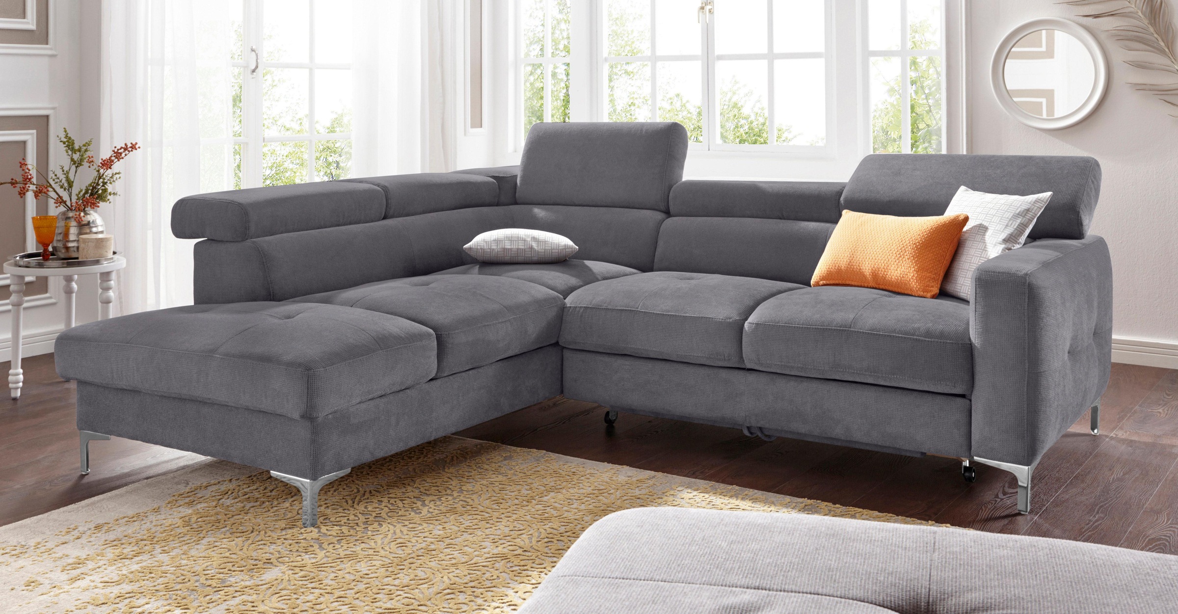 COTTA Ecksofa »Sammy L-Form«, mit Kopfteilverstellung, wahlweise mit Bettfunktion & Bettkasten