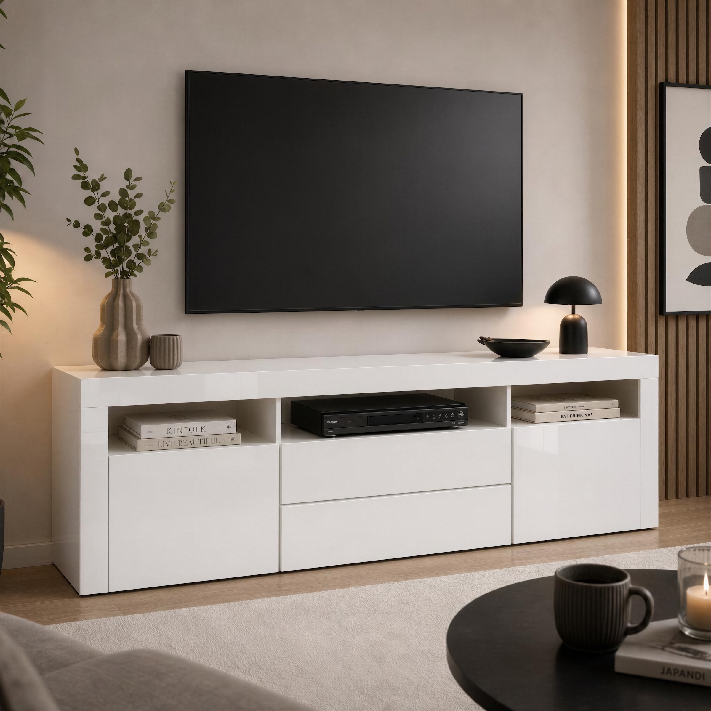 borchardt Möbel Lowboard »Santa Fé, TV-Schrank 166 cm breit« Push-to-open-Funktion, 2 Türen, 2 Schubkästen und 3 offene Fächer