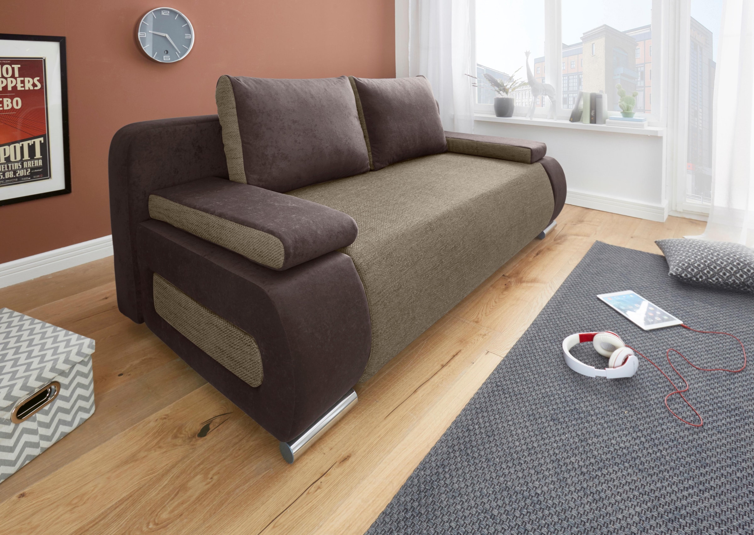 COLLECTION AB Schlafsofa »Moritz«, mit Bettfunktion und Bettkasten, komfortabler Federkern