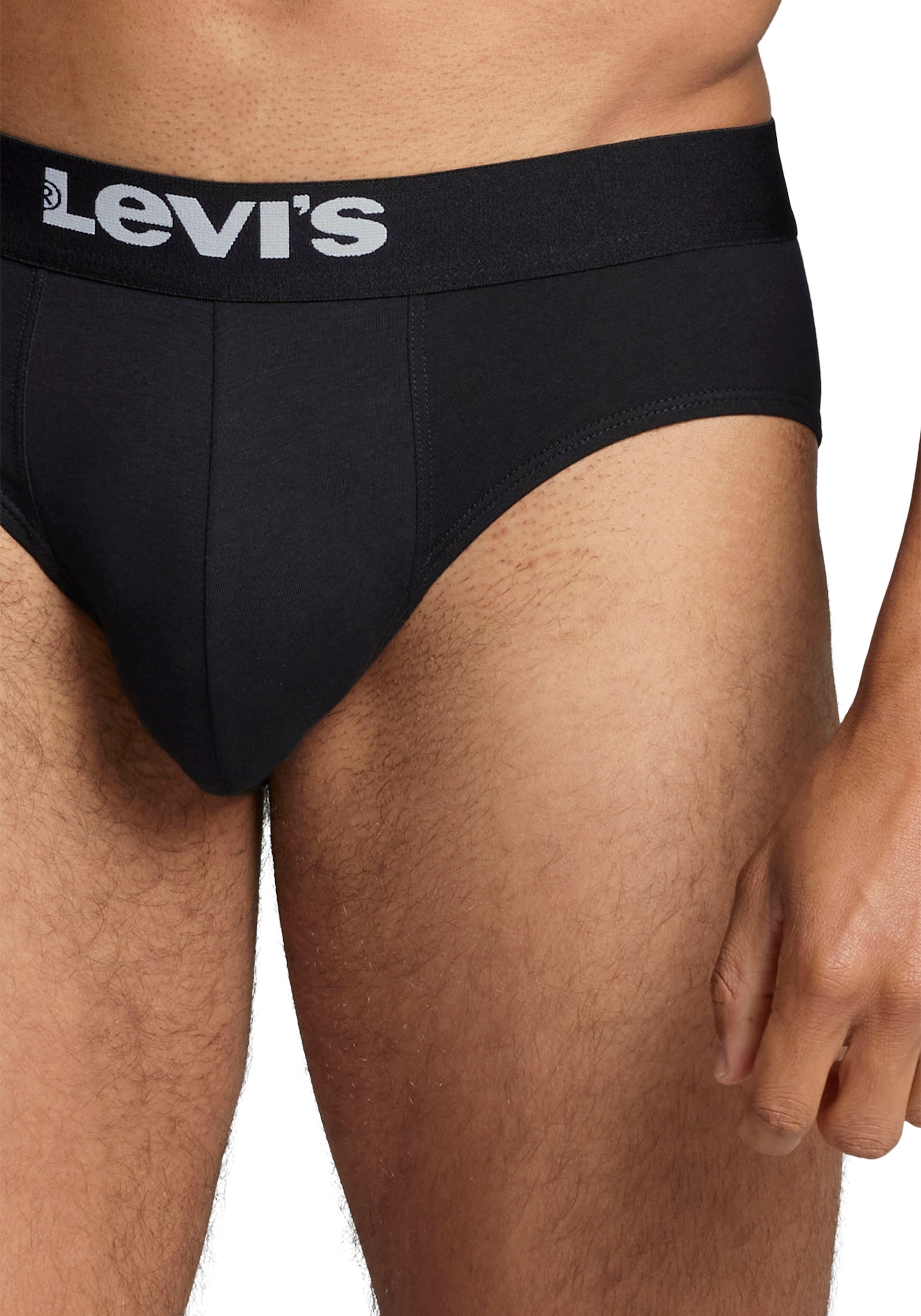 Levi's® Slip »LEVIS MEN SOLID BASIC BRIEF ORG CO 2P«, (2er Pack), mit kontrastreichem Logobund, ohne Eingriff