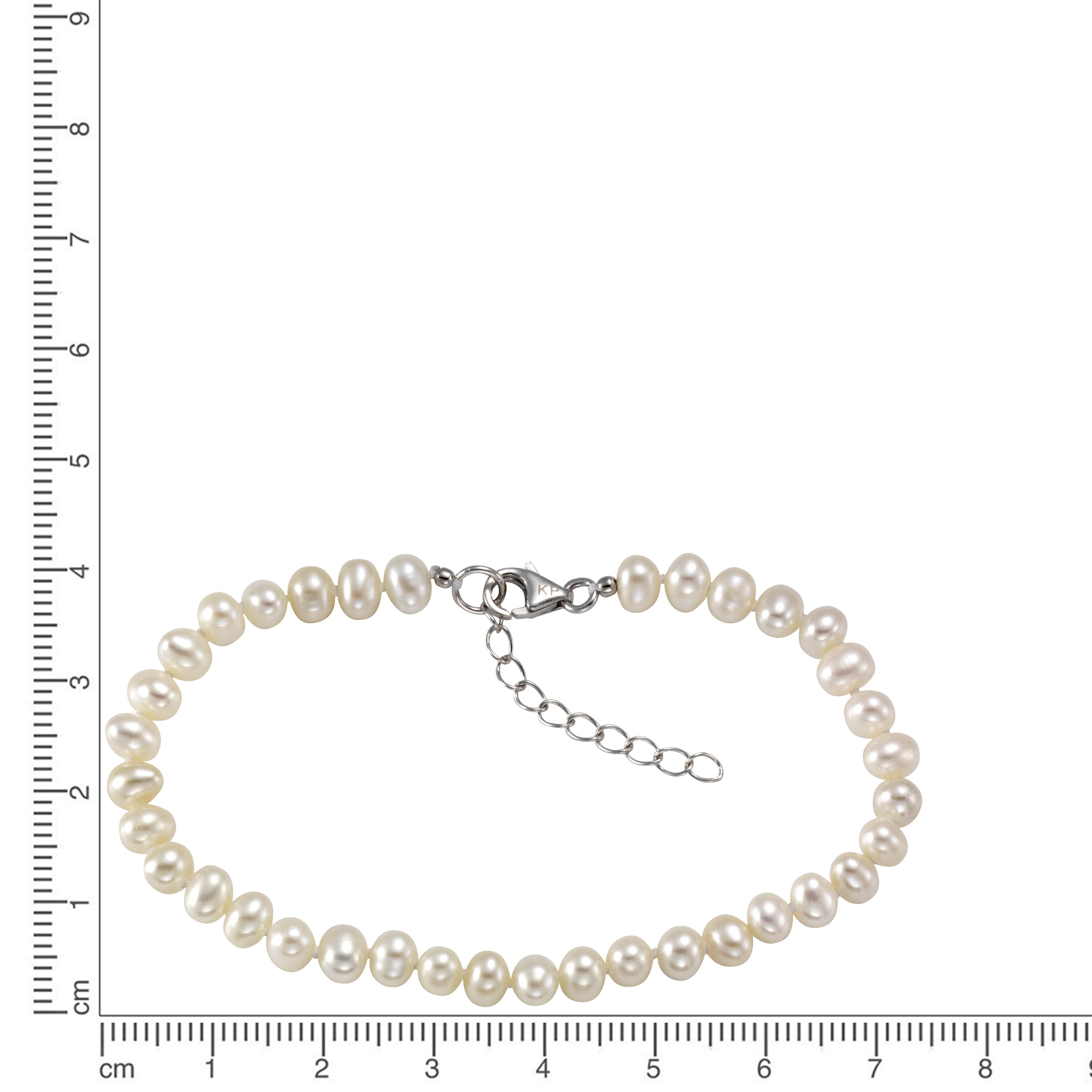 Vivance Armband »925 Silber rhodiniert mit Süßwasserzuchtperlen in weiß«