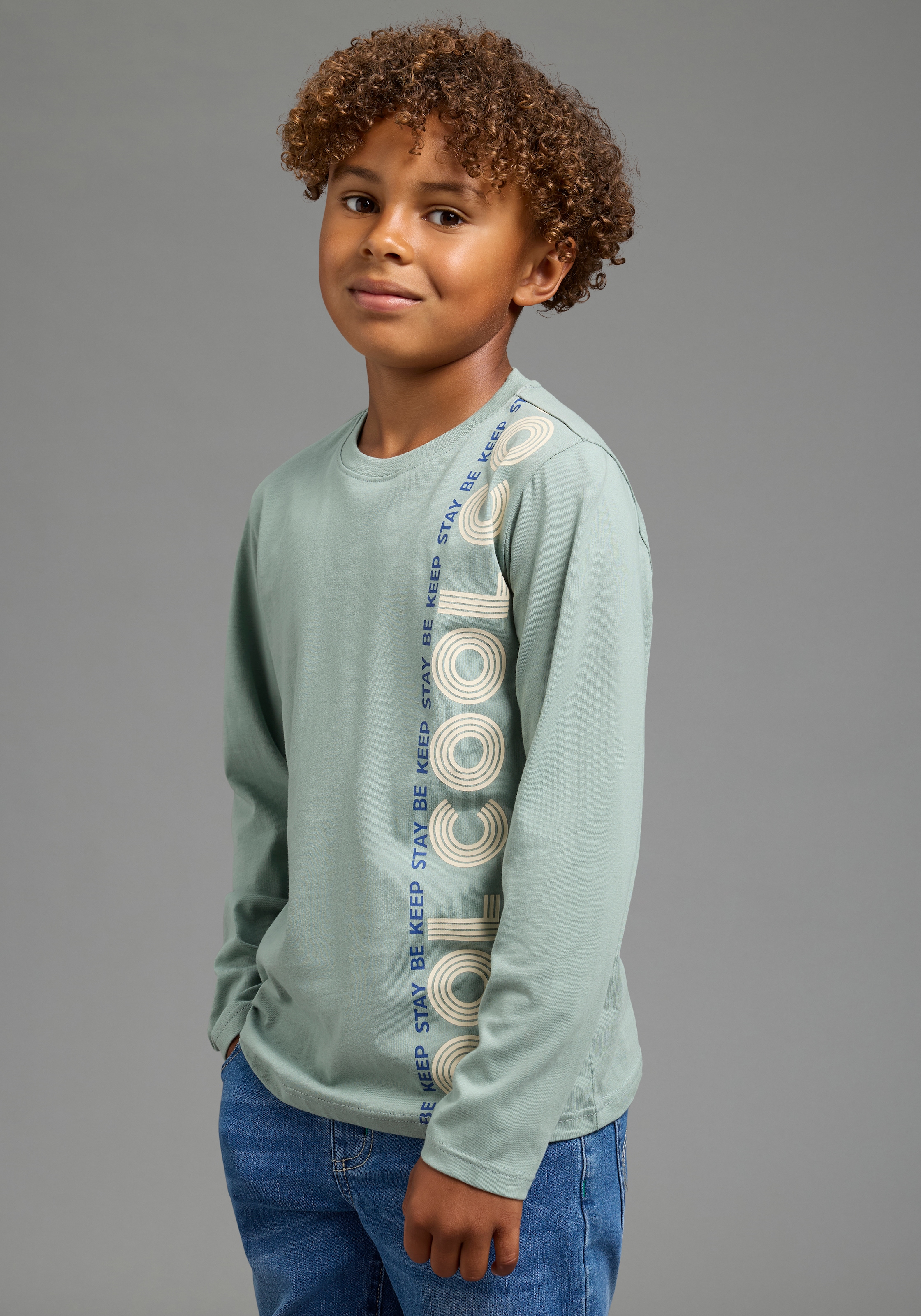 Scout Langarmshirt »3er Packung Shirt mit coolen Sprüche-Prints - NEU von SCOUT« Packung, 3,  Basic-Passform, mit modischem Druck und Badge
