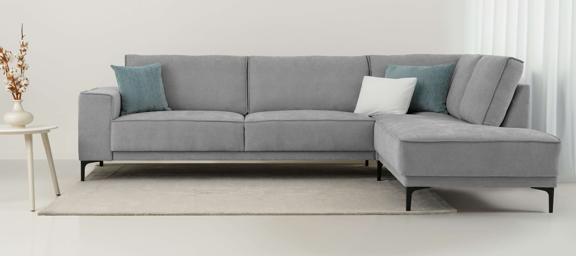 Places of Style Ecksofa »Polsterecke Oland, Struktur, Flachgewebe, Luxus-Mi günstig online kaufen