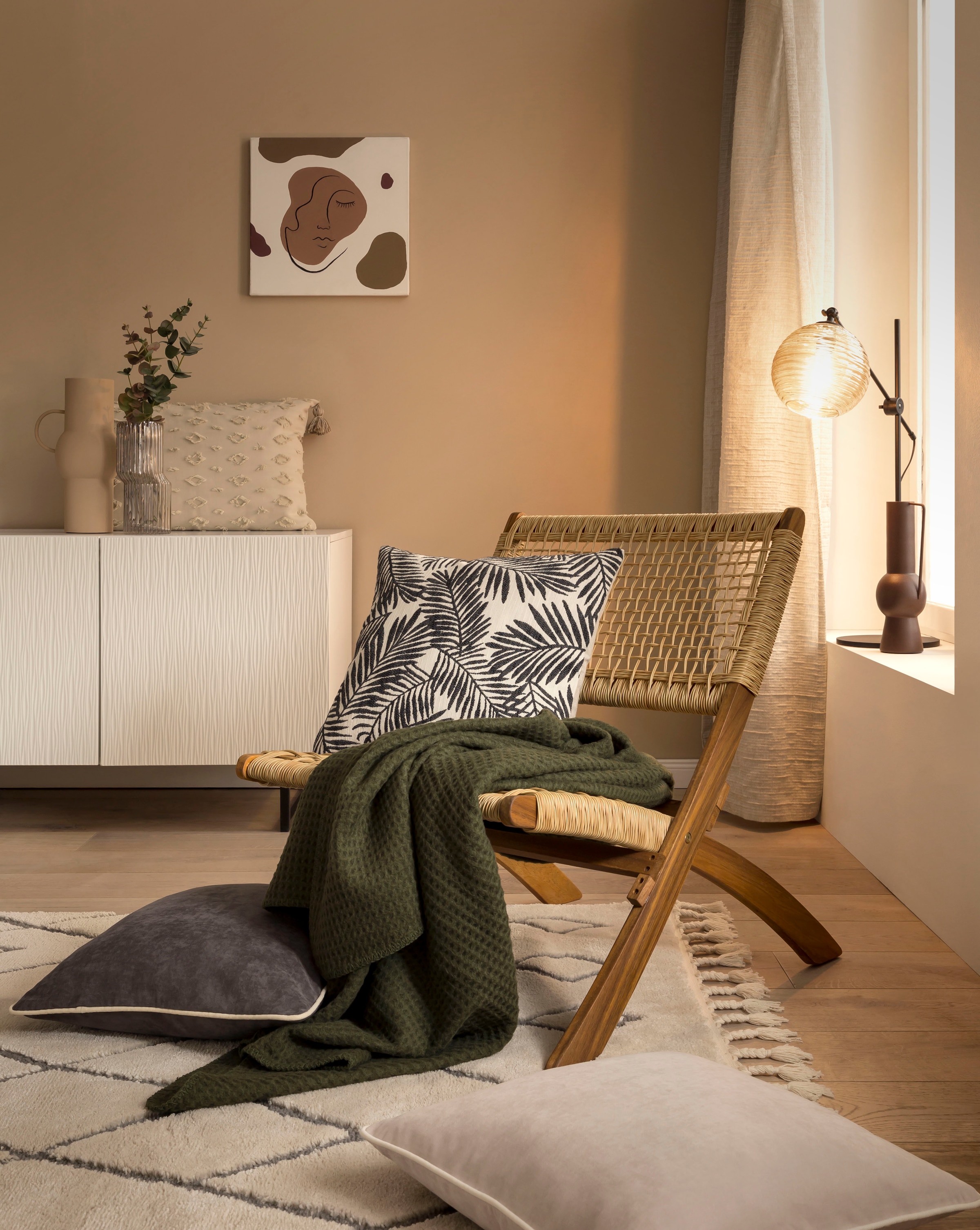 done.® Kissenhülle »Black Palm« Kissenhülle vorderseitig jaquardgewebt mit Blattmotiv