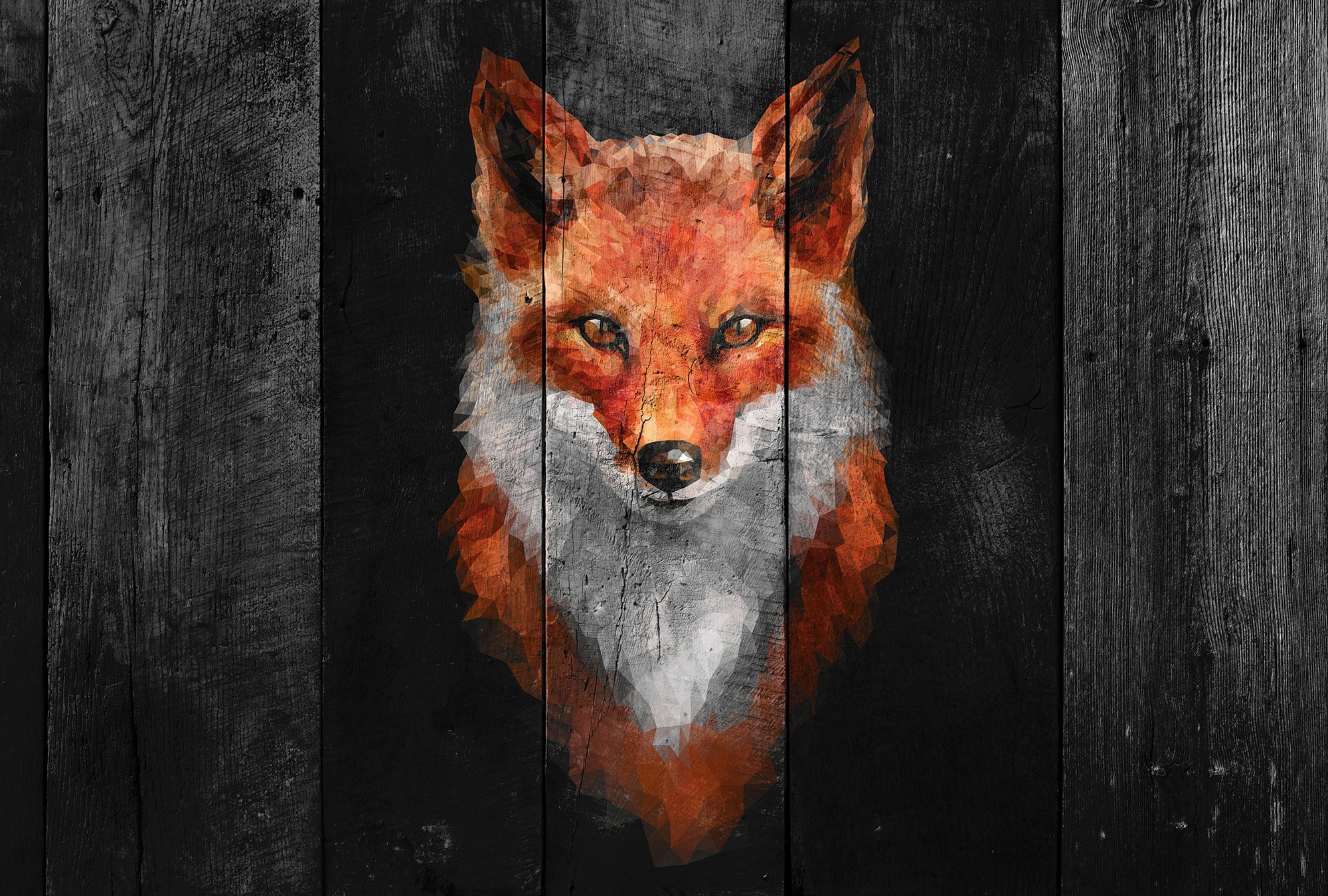 Architects Paper Fototapete »Atelier 47 Polygon Fox 2« Holz glatt Vlies, Wa günstig online kaufen