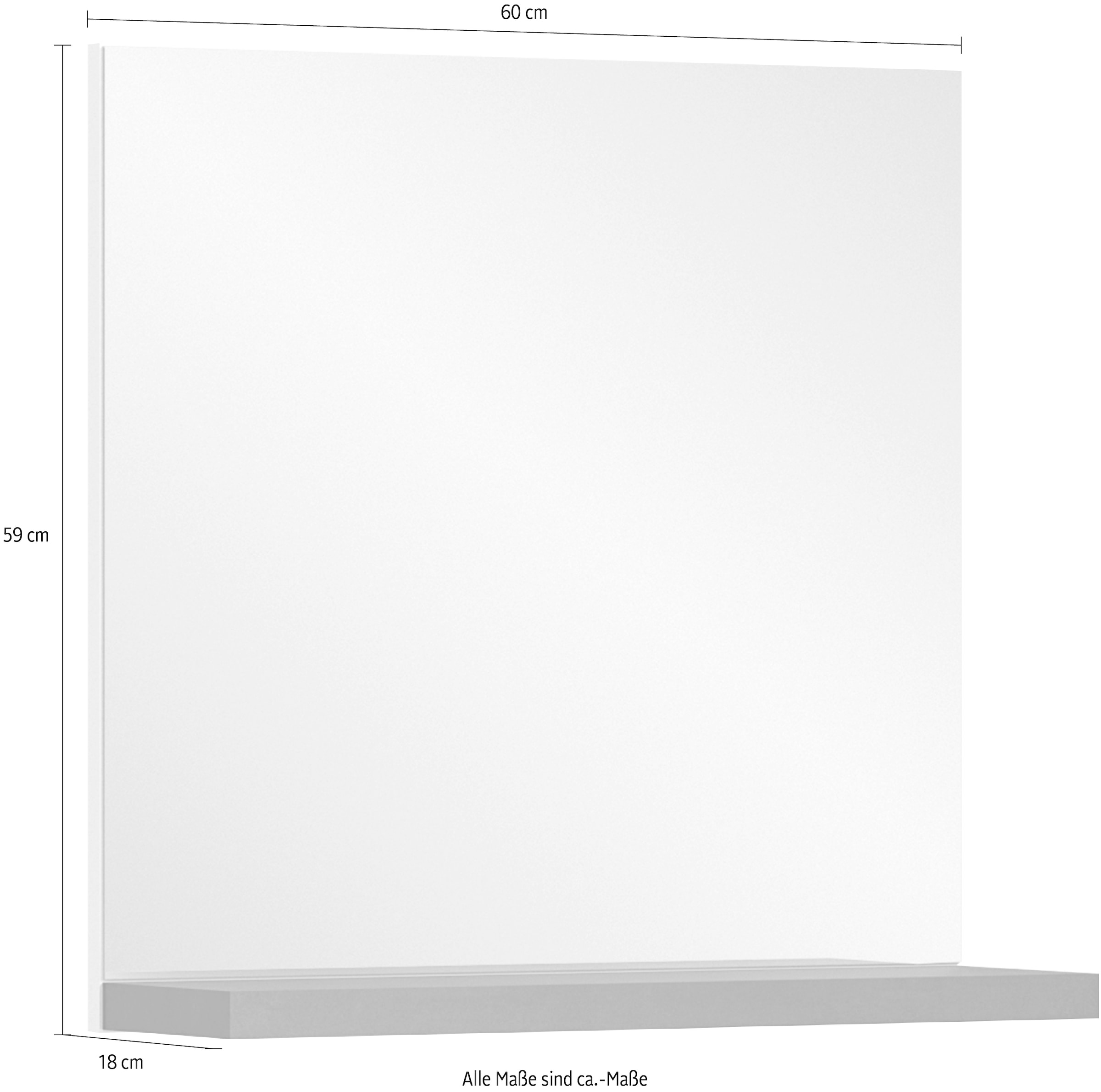 INOSIGN Wandspiegel »Skoskap, Breite 60 cm, 1 Ablageboden, inklusive Wandmontagematerial«, (1 St.), Garderobenspiegel, Spiegel, Flurspiegel, Dielenspiegel, Spiegelpaneel