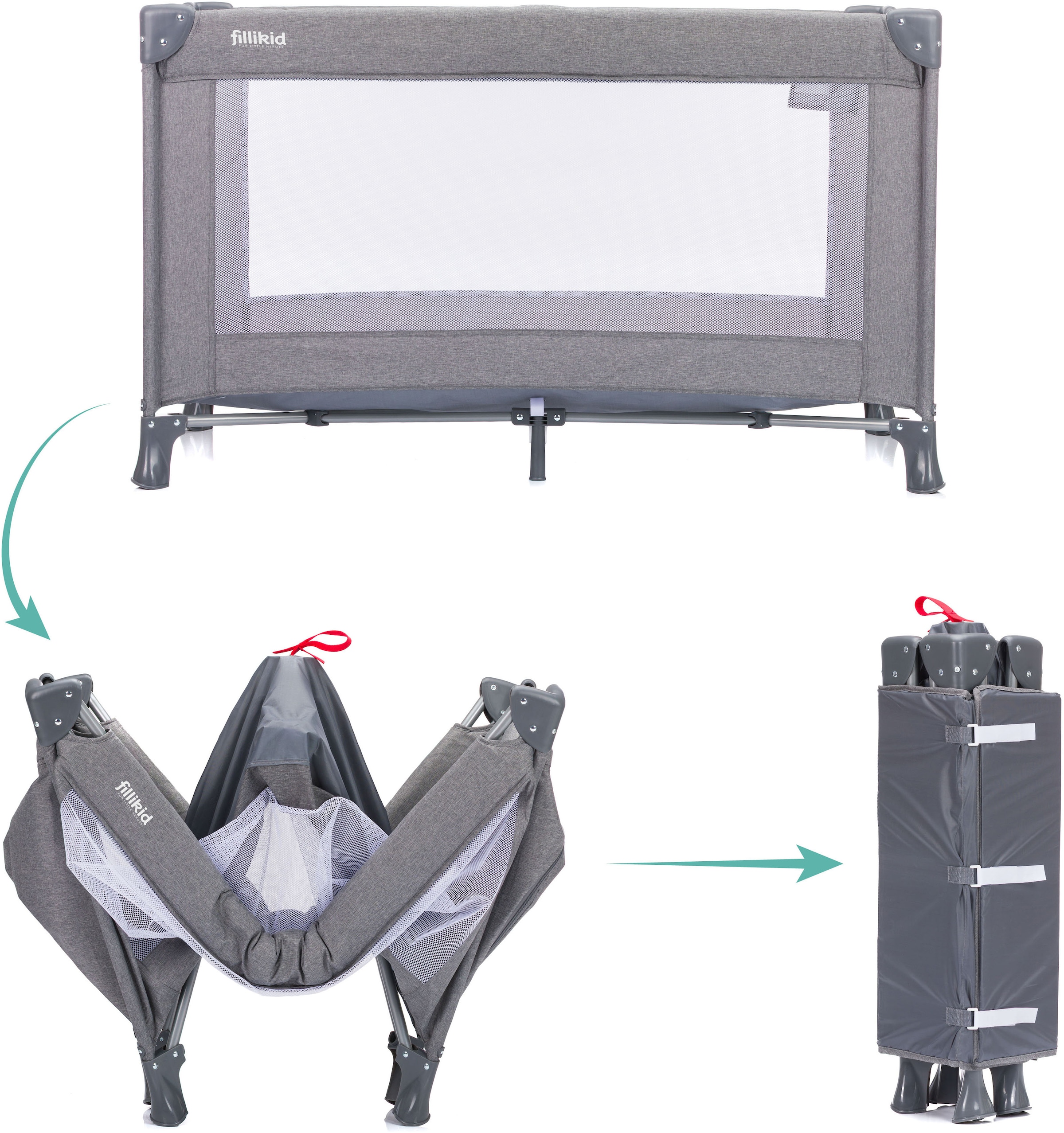 Fillikid Baby-Reisebett »Milano« inklusive Transporttasche und Neugeboreneneinhang