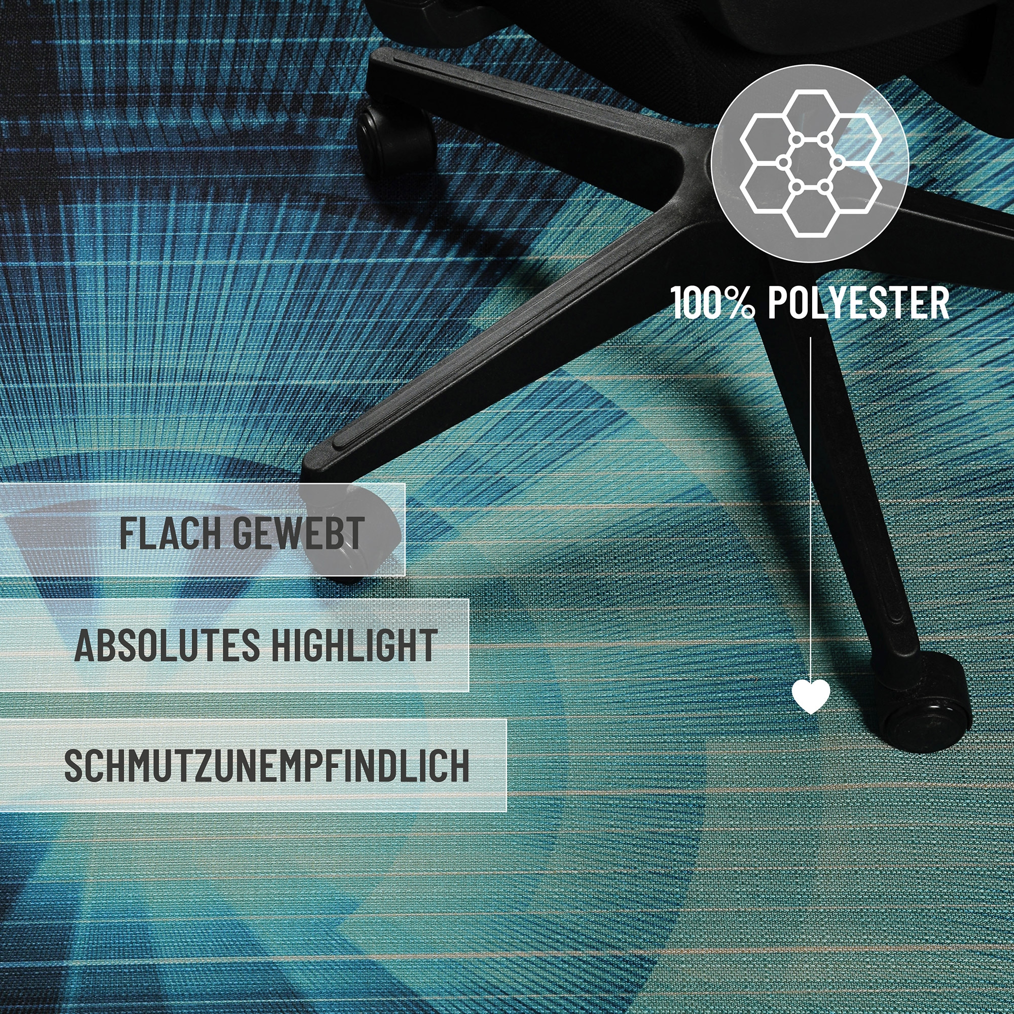 Wecon home Teppich »Cyber Swirl«, rechteckig, 5 mm Höhe, Gamer Teppich, gewebt, Cyberpunk, robust, Gaming Room, rutschfest