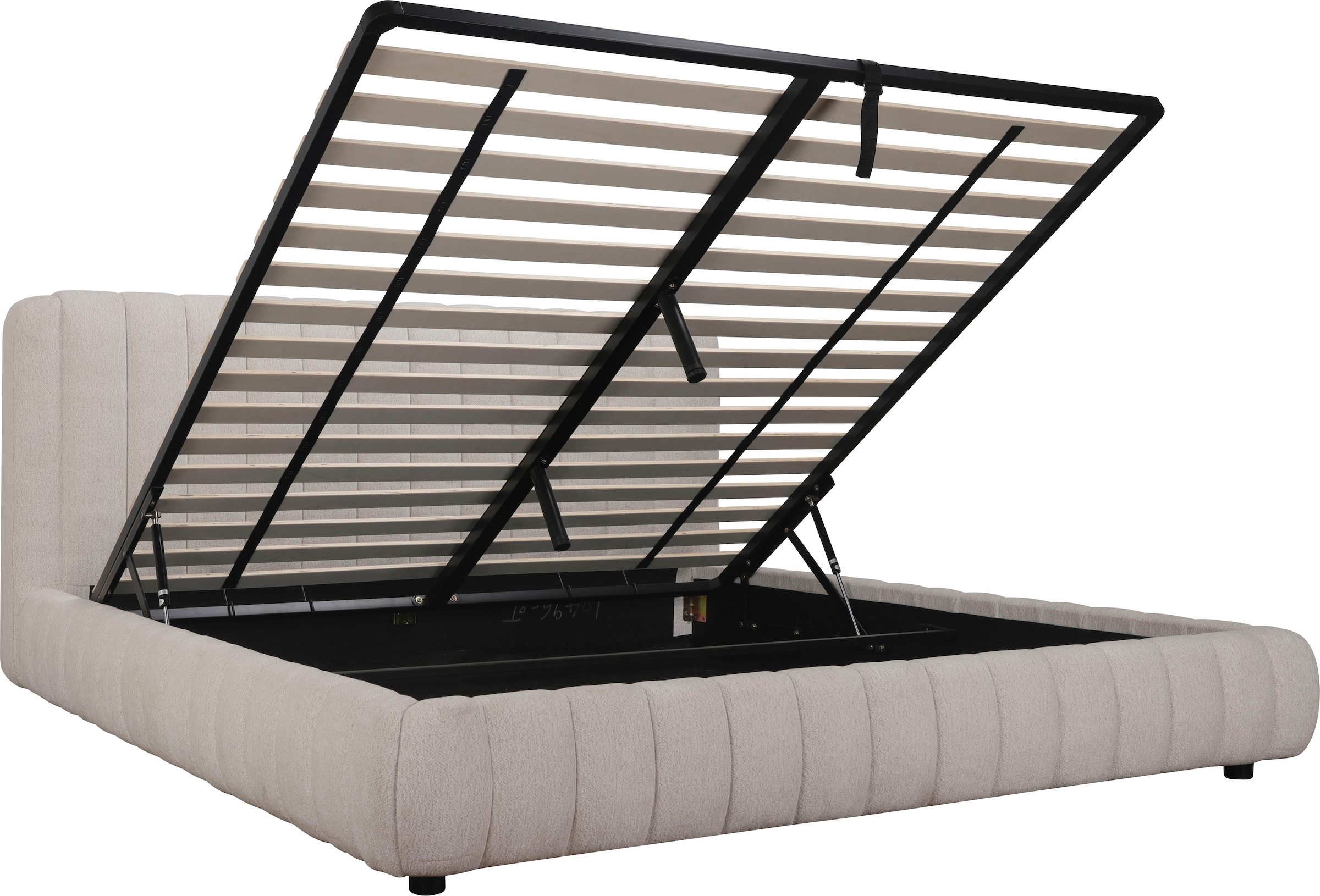 Home affaire Polsterbett »SELVAIR in der Breite 180cm, inkl. Lattenrost und Bettkasten« gepolstertes Kopfteil und Rahmen, Bezug im Chenillecharakter