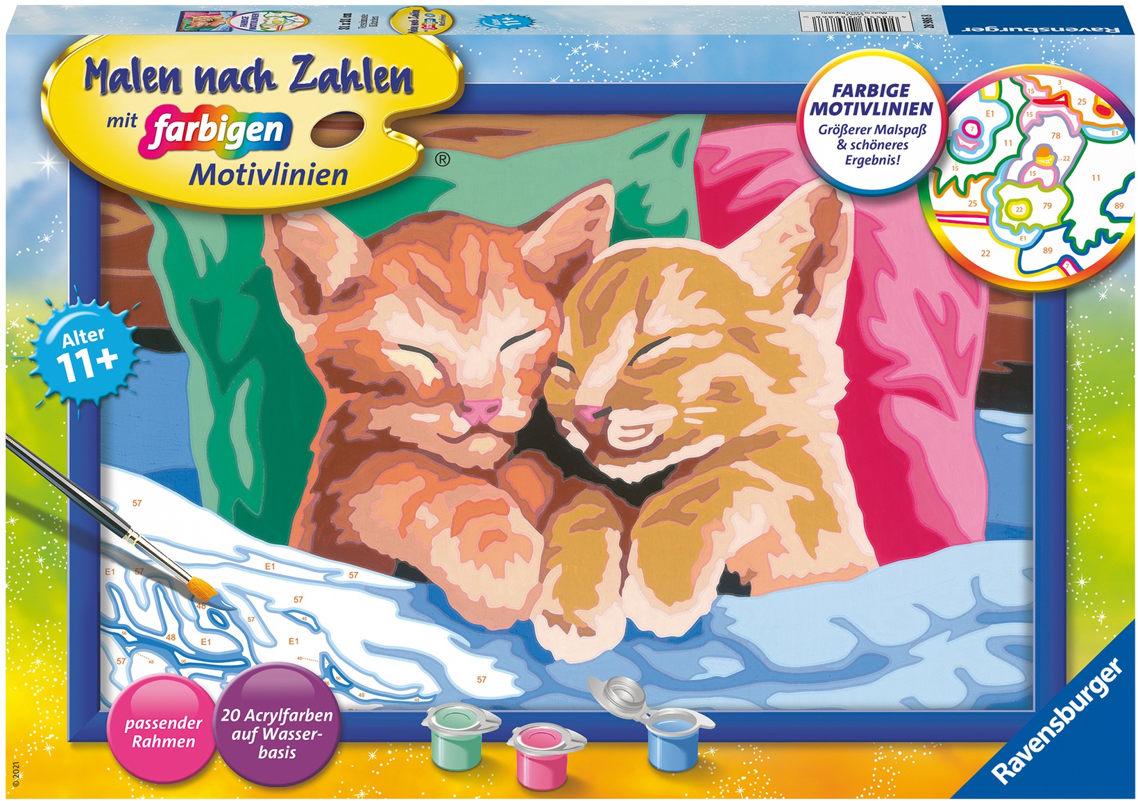 RAVENSBURGER Malen nach Zahlen »Verschmuste Kätzchen« Made in Europe bunt