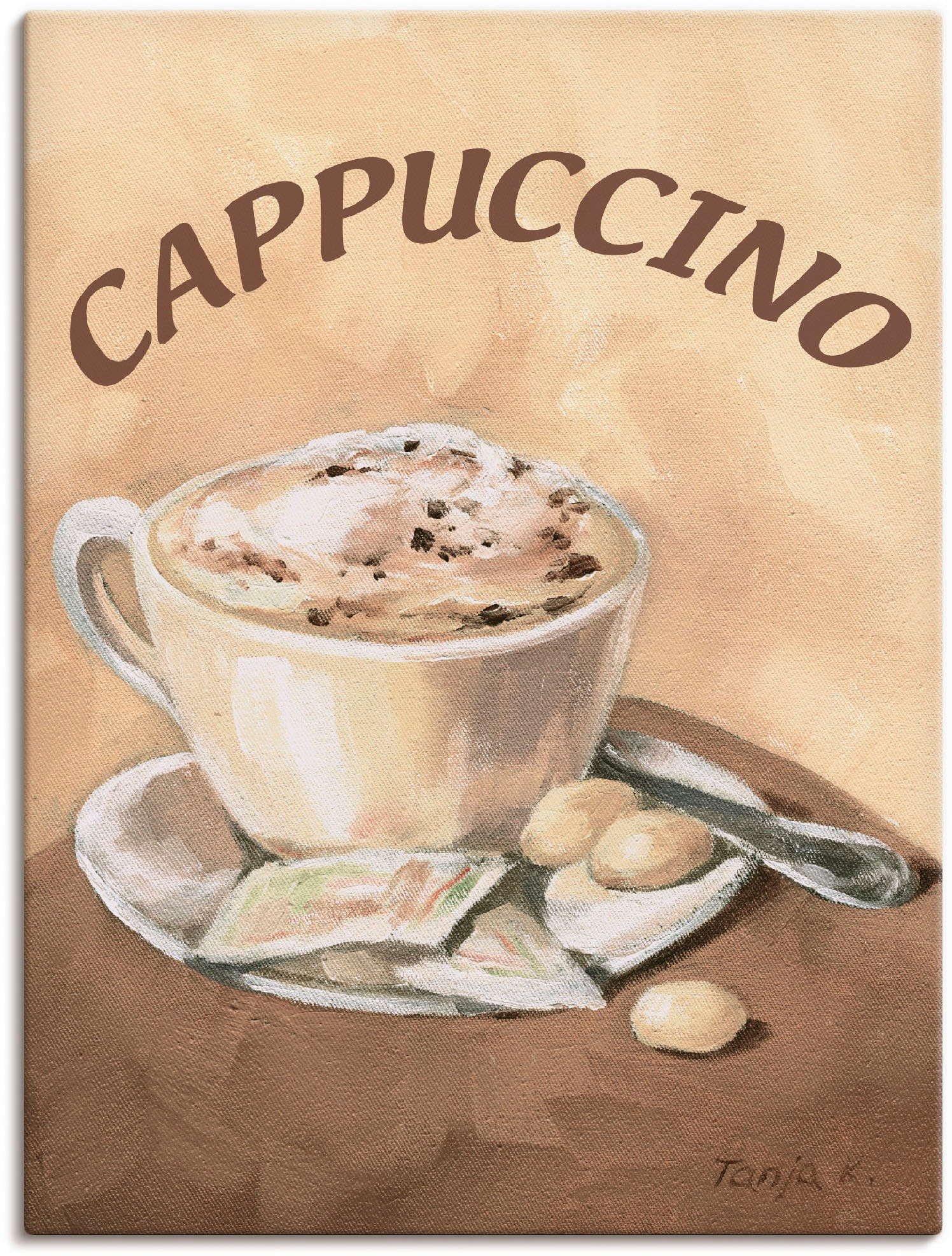 Artland Wandbild »Tasse Cappuccino«, Getränke, (1 St.), als Leinwandbild, P günstig online kaufen