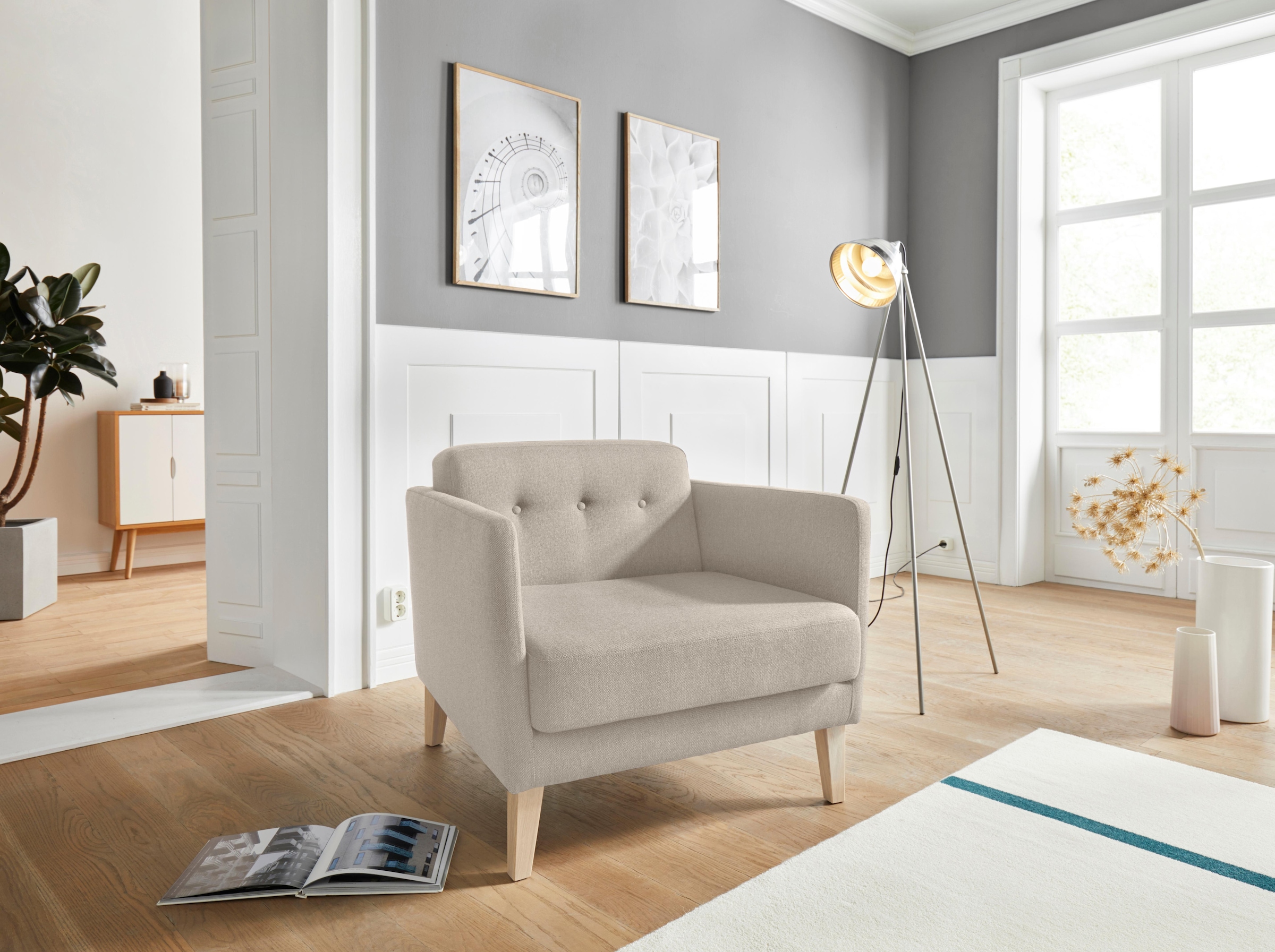 andas Sessel »Raadal«, in skandinavischer Optik, mit Knopfheftung, Design b günstig online kaufen