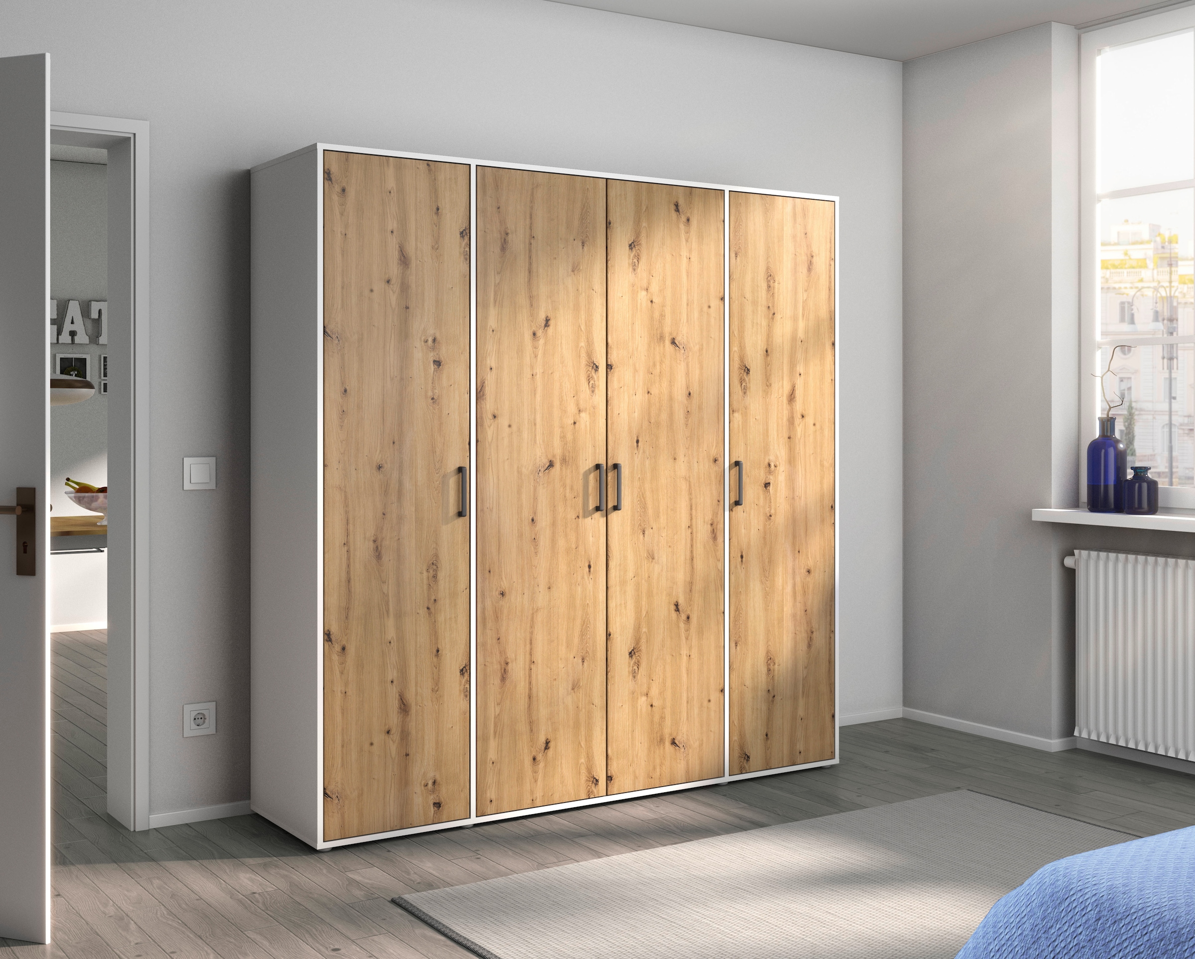 rauch Kleiderschrank »VOYAGER Otto´s Choice Garderobe Wäscheschrank TOPSELLER Schlafzimmer«, (in 3 verschiedenen Ausstattungen BASIC/CLASSIC/PREMIUM), Schrank mit modernen Griffen in viel Stauraum MADE IN GERMANY