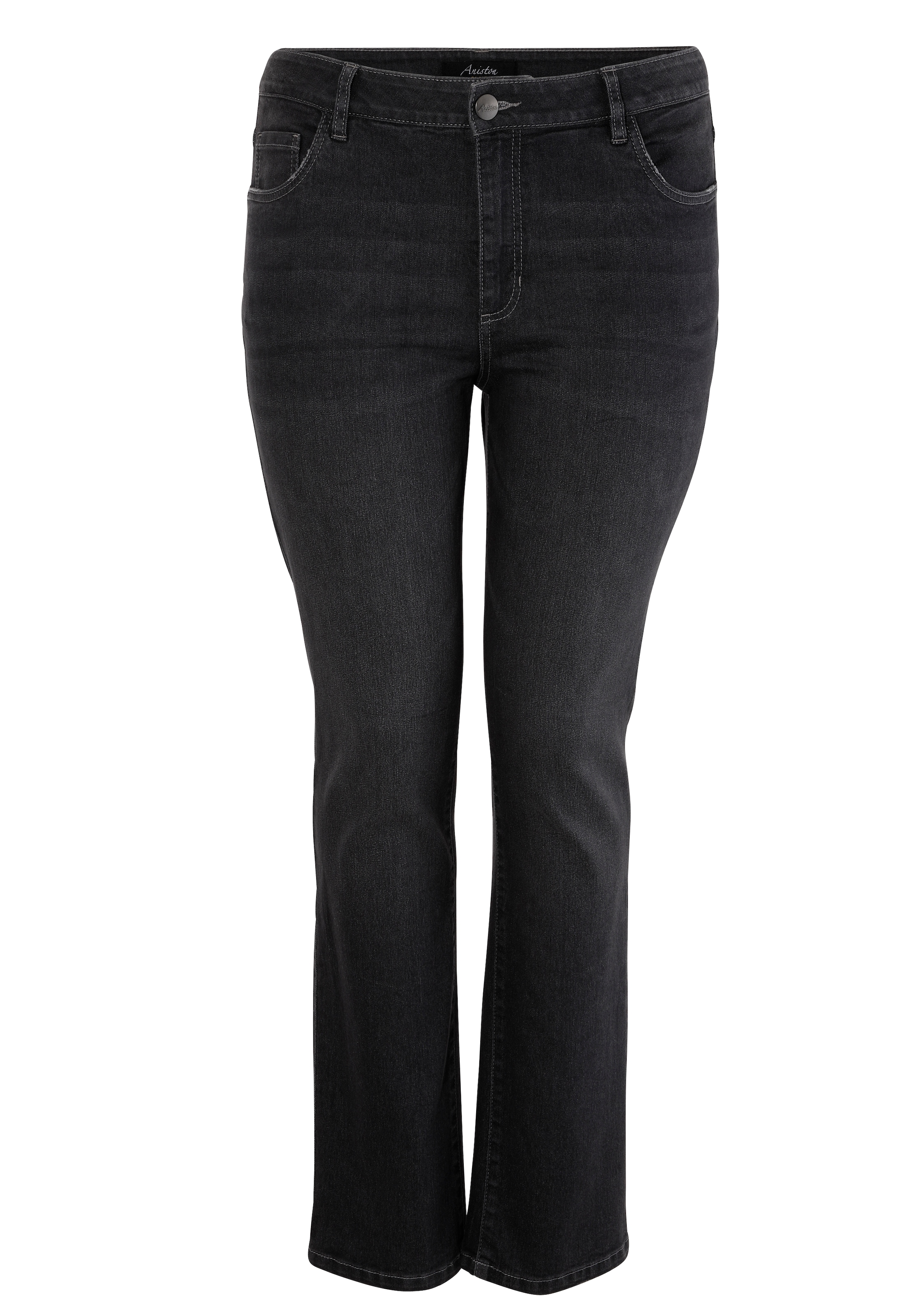 Aniston PLUS Straight-Jeans, mit leichtem Used-Effekt - NEUE KOLLEKTION