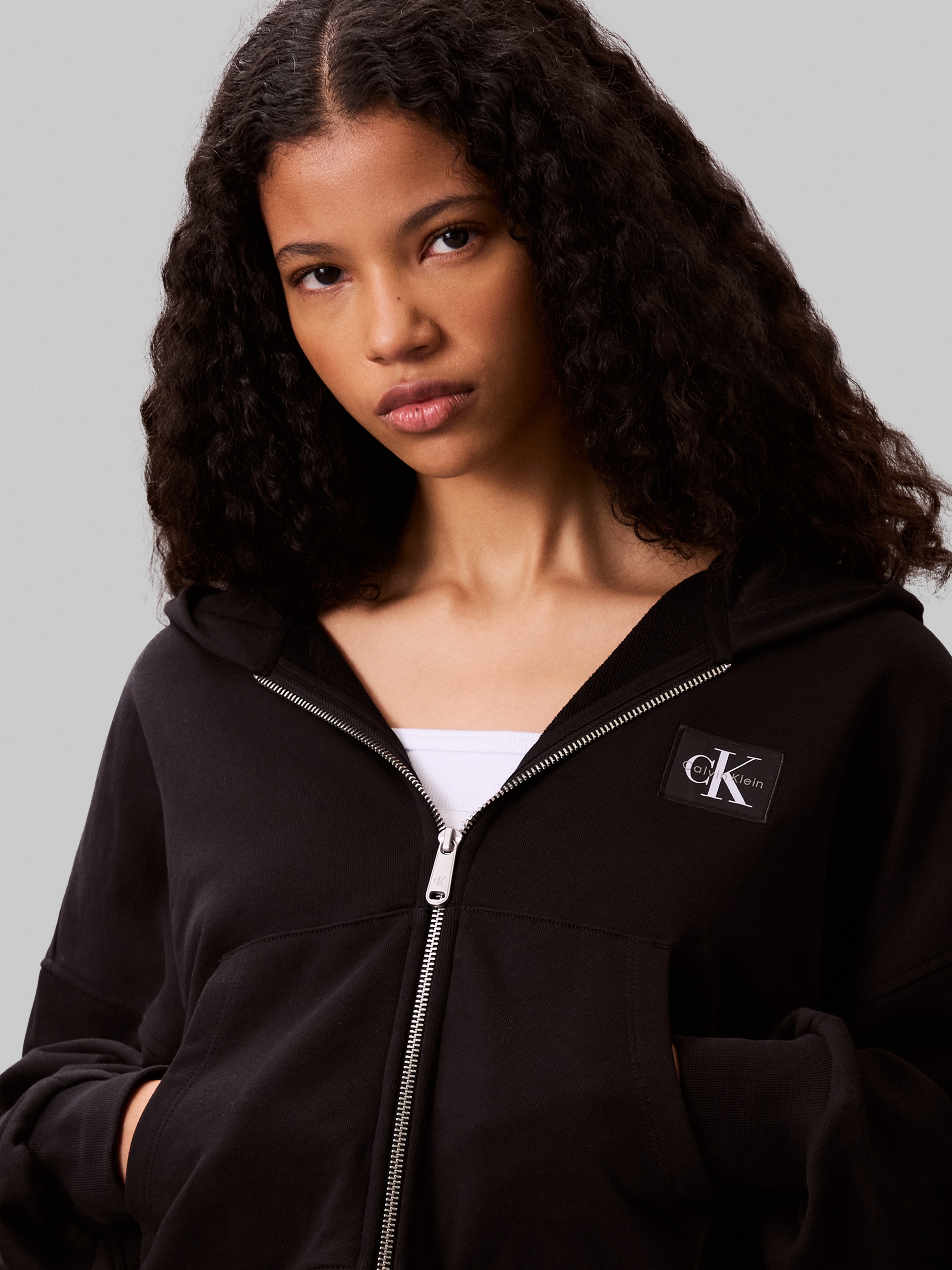 Calvin Klein Jeans Kapuzensweatshirt »A- FRNCH TRRY BDG LG«, Mit Rundhalsausschnitt