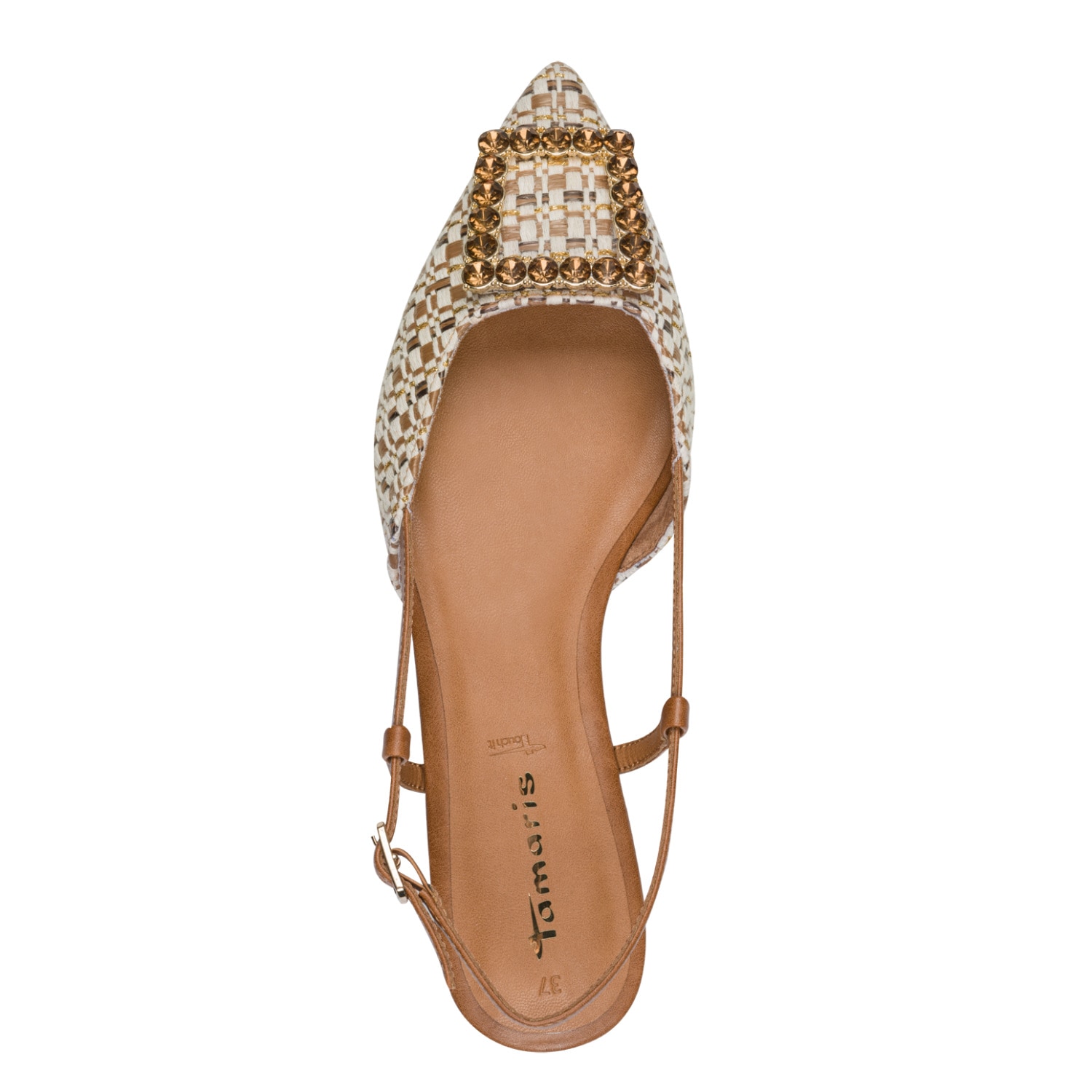 Tamaris Slingpumps  , Blockabsatz, Sommerschuh mit schickem Schmuckelement