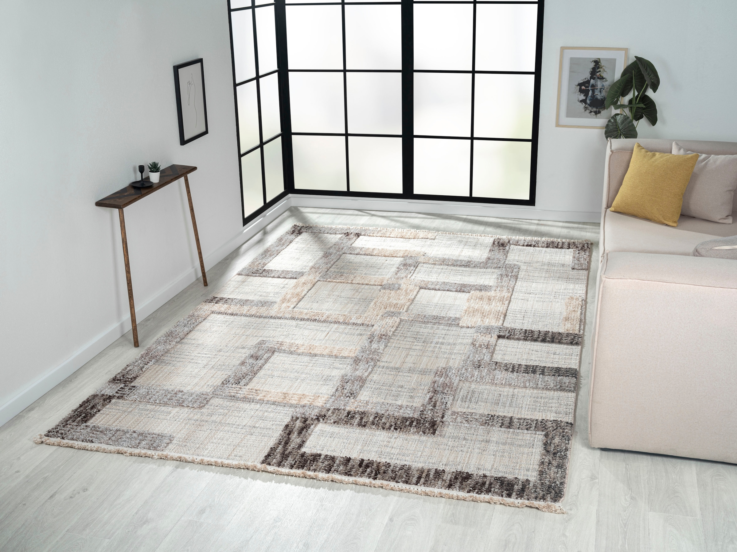 Myflair Möbel & Accessoires Teppich »Balania«, rechteckig, 15 mm Höhe, Kurzflor, mit Hoch-Tief Effekt, besonders weich durch Microfaser