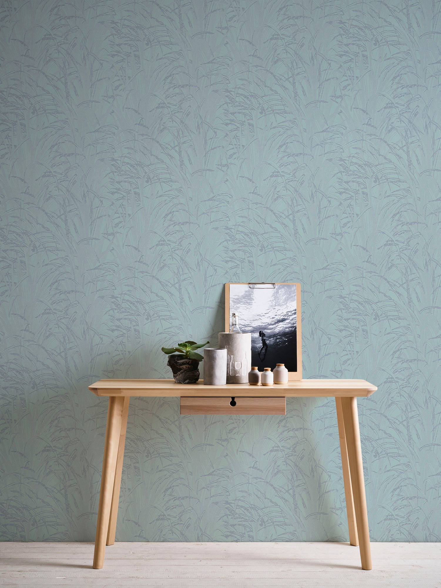 A.S. Création Vliestapete »Hygge«, floral-glänzend-Motiv, Tapete Schilfgras Tapete Pampasgras Tapeten Wohnzimmer Schlafzimmer
