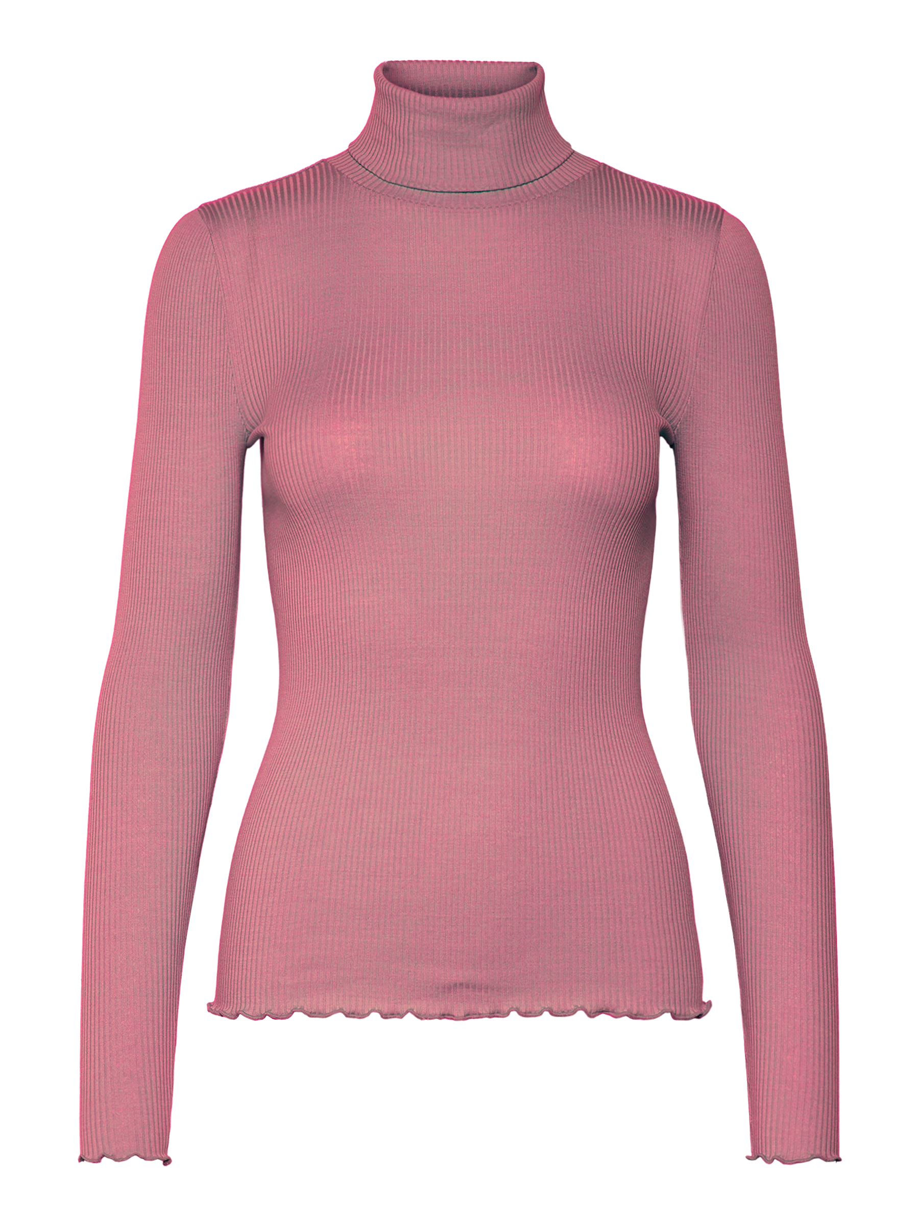 rosemunde Rollkragenshirt »Beatha silk shirt mit Seide« mit langen Ärmeln, gewellter Saum, Seidenmischung