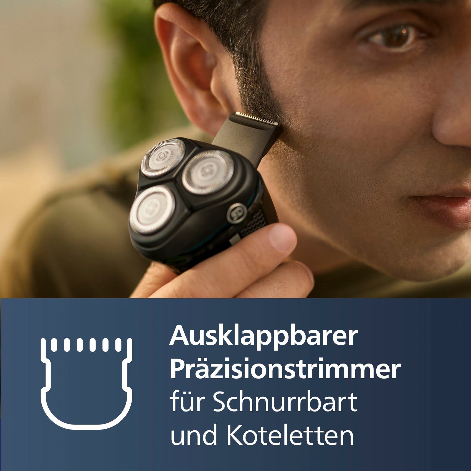 Philips Elektrorasierer »Shaver Series 3000 S3243/12«, 1 St. Aufsätze, ausklappbarer Präzisionstrimmer, 5-dimensional bewegl. Flex-Scherköpfe, Schutzkappe und Tasche