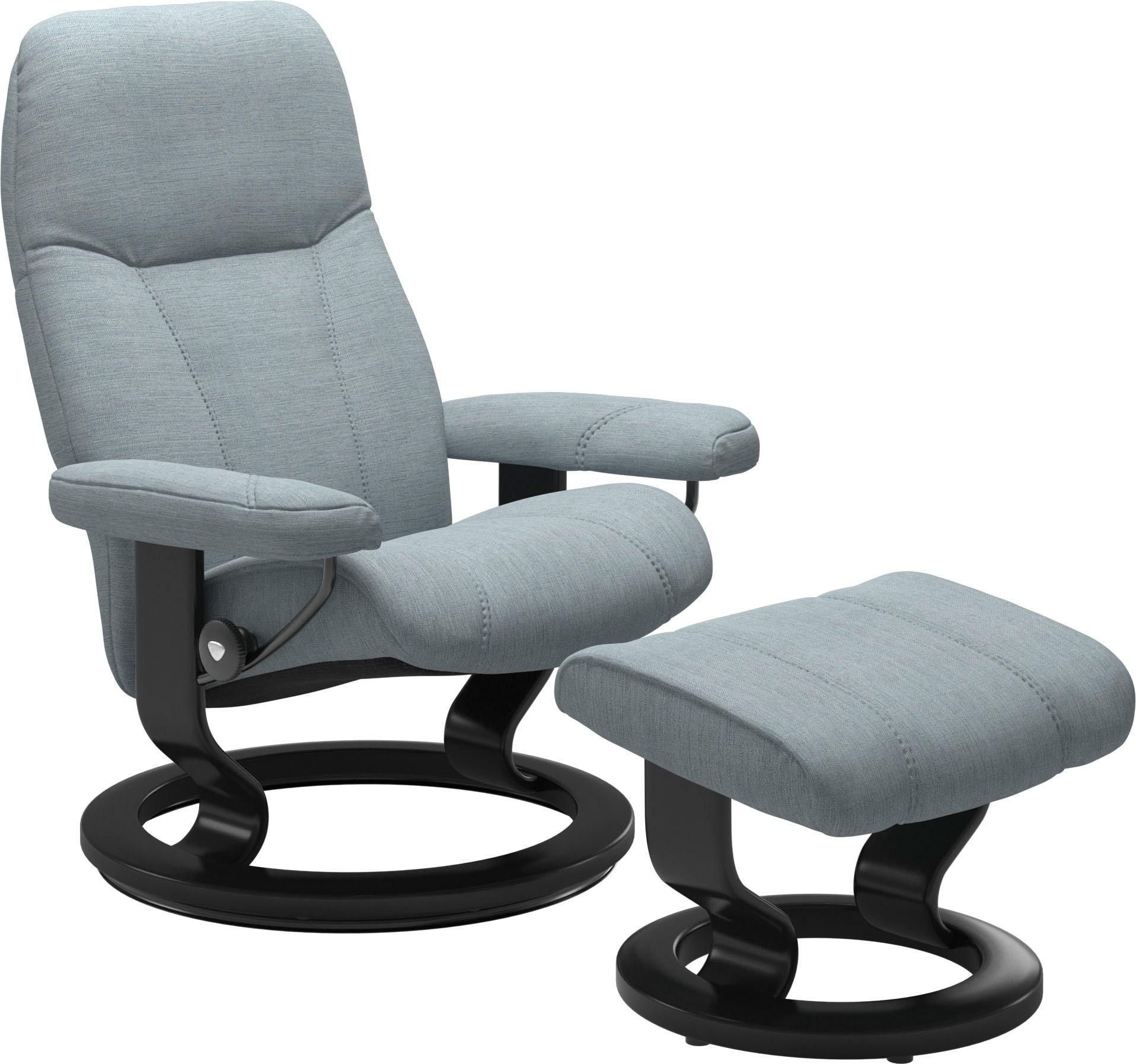 Stressless® Relaxsessel »Consul«, (Set, Relaxsessel mit Hocker), mit Hocker,  mit Classic Base, Größe S, Gestell Schwarz auf Raten bestellen