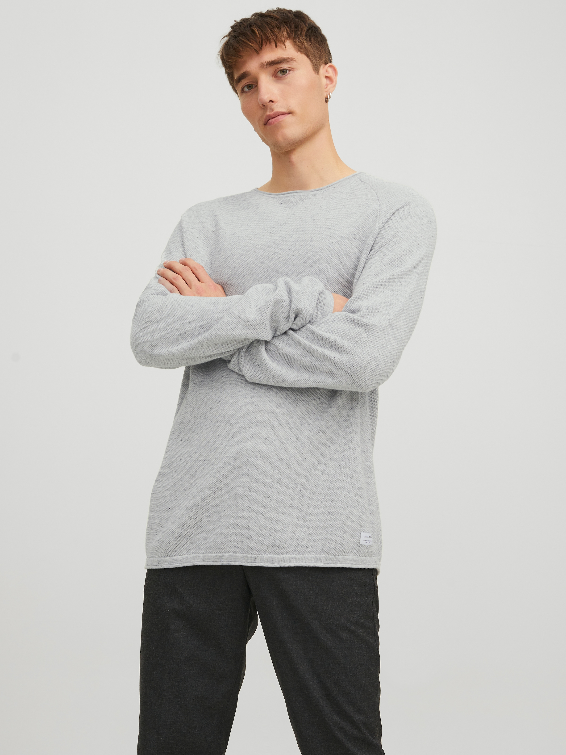 Jack & Jones Rundhalspullover »JJEHILL Pullover mit angenehmem Tragegefühl« Modisch, schmal, Baumwolle, Rundhals