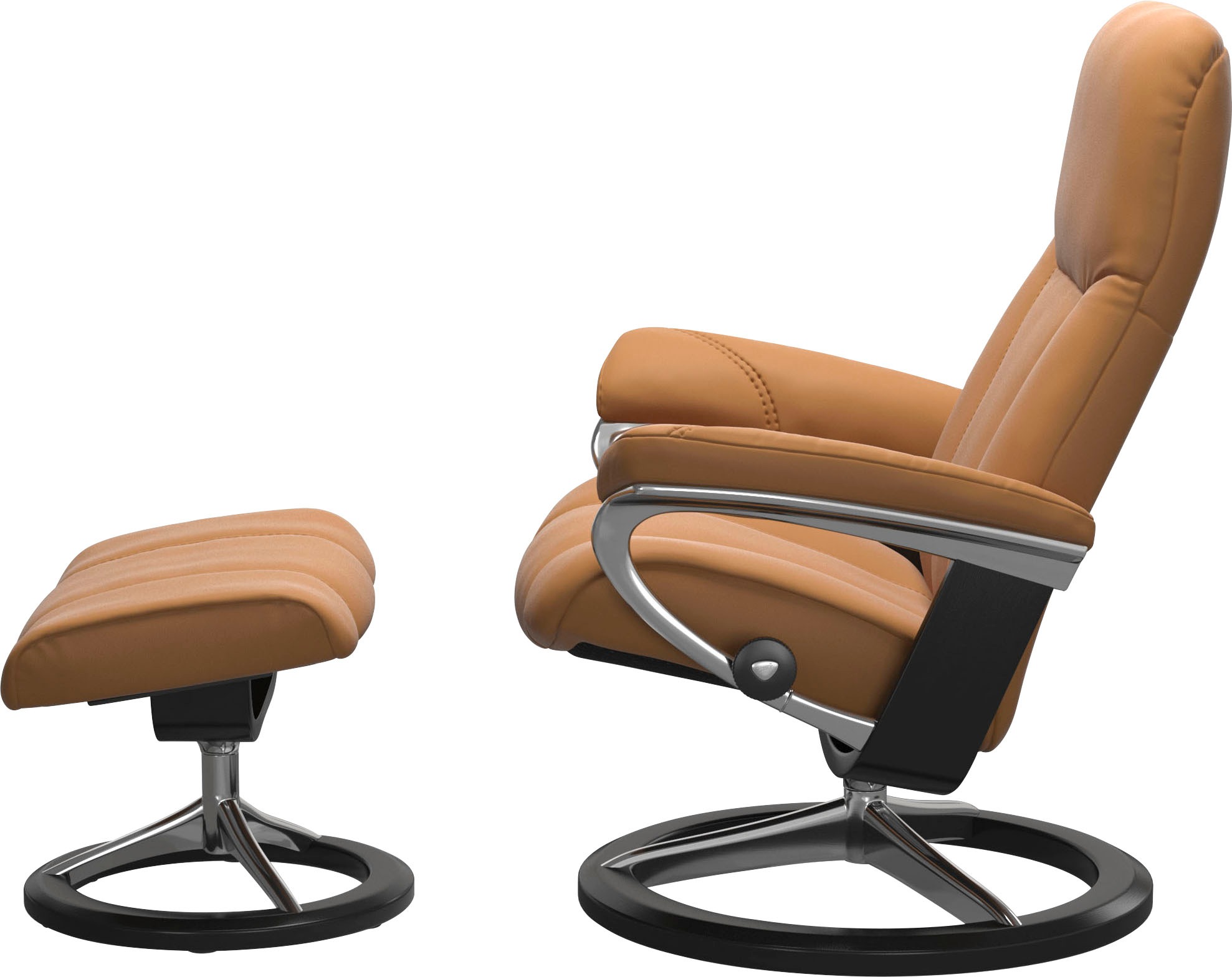 Stressless® Relaxsessel »Consul«, (Set, Relaxsessel mit Hocker), mit Hocker, mit Signature Base, Größe L, Gestell Schwarz