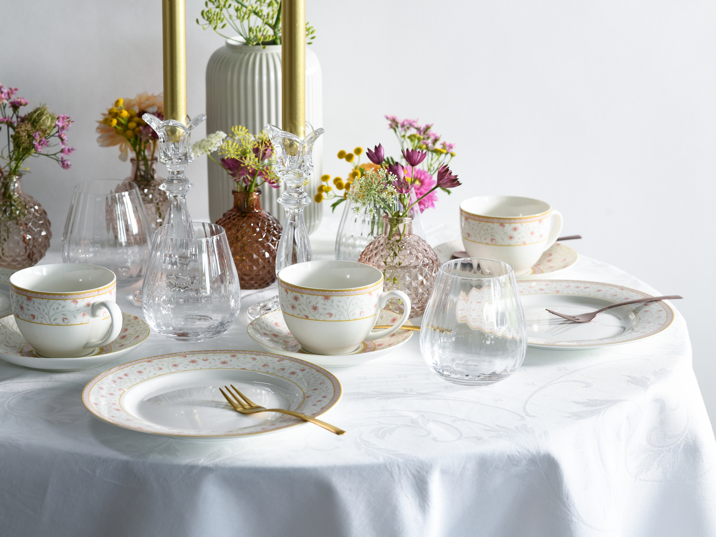 CreaTable Kaffeeservice »Emilia-Romagna, Kaffee-Service 18-tlg«, (Set, 18 tlg.), Blumendekor