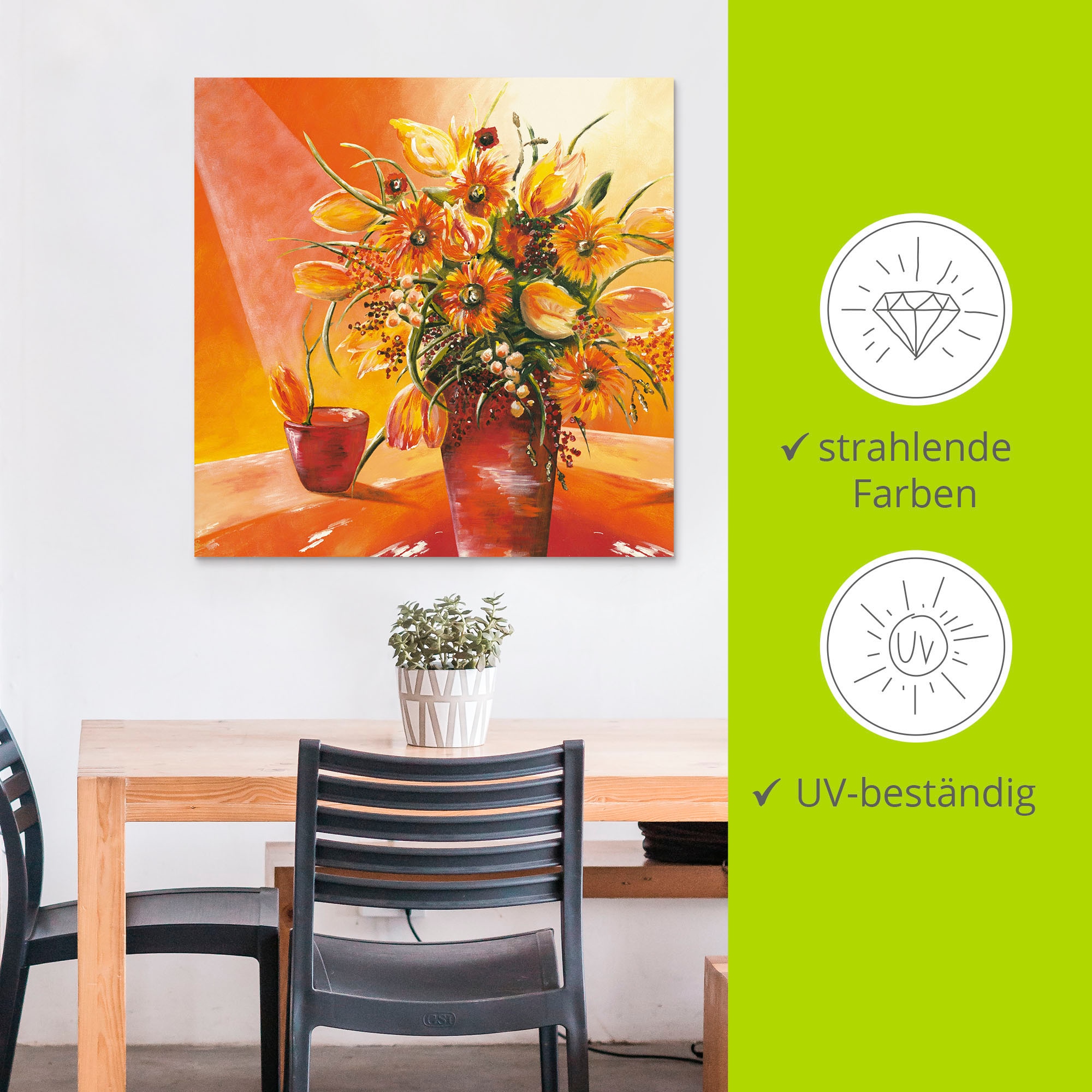 Artland Wandbild »Blumenstrauß in Vase I«, Blumen, (1 St.), als Alubild, Outdoorbild, Leinwandbild, Wandaufkleber, versch. Größen