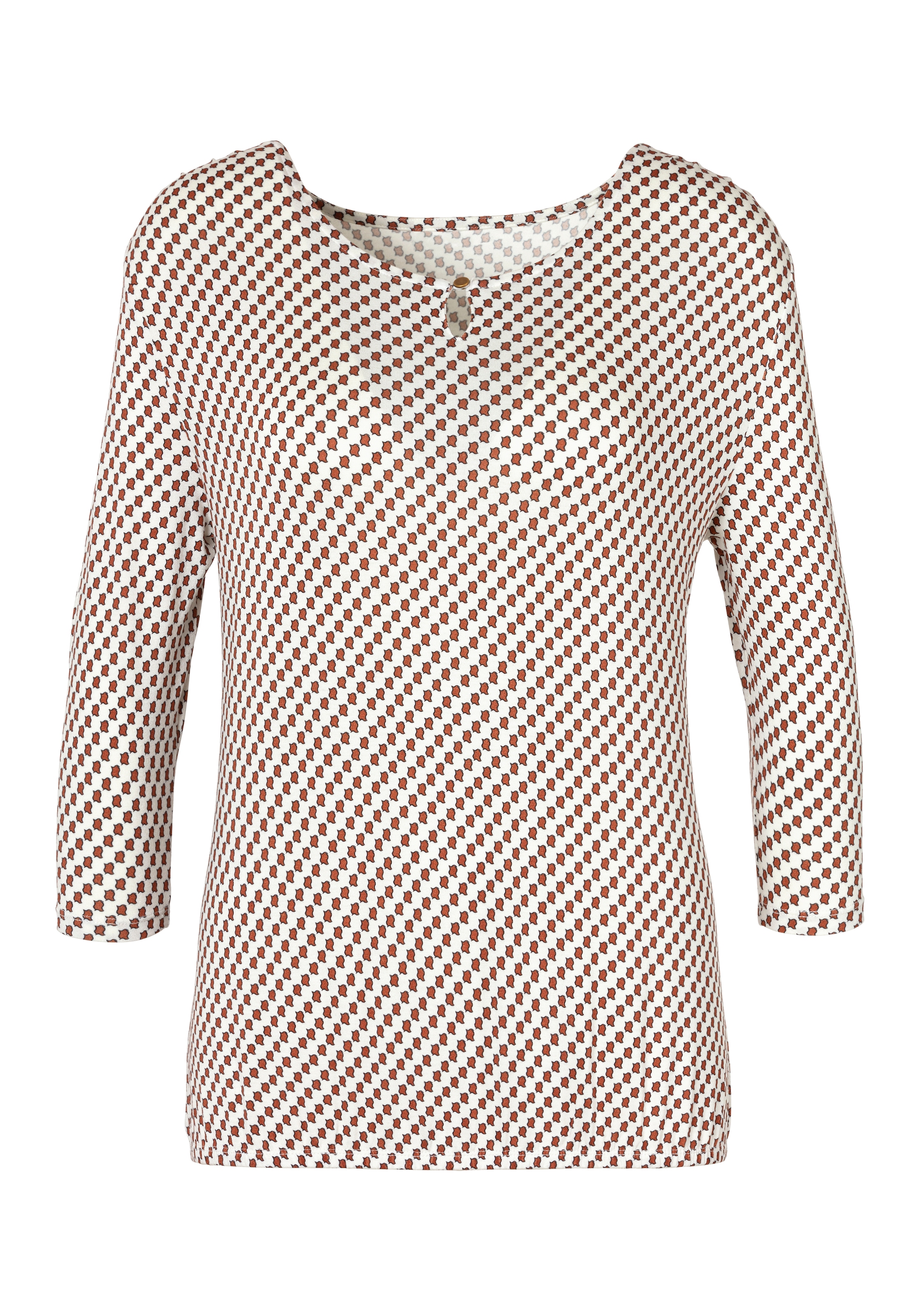 Vivance Rundhalsshirt »mit goldfarbenem Zierknopf am Ausschnitt« 2er-Pack,  aus weichem Viskose-Stretch