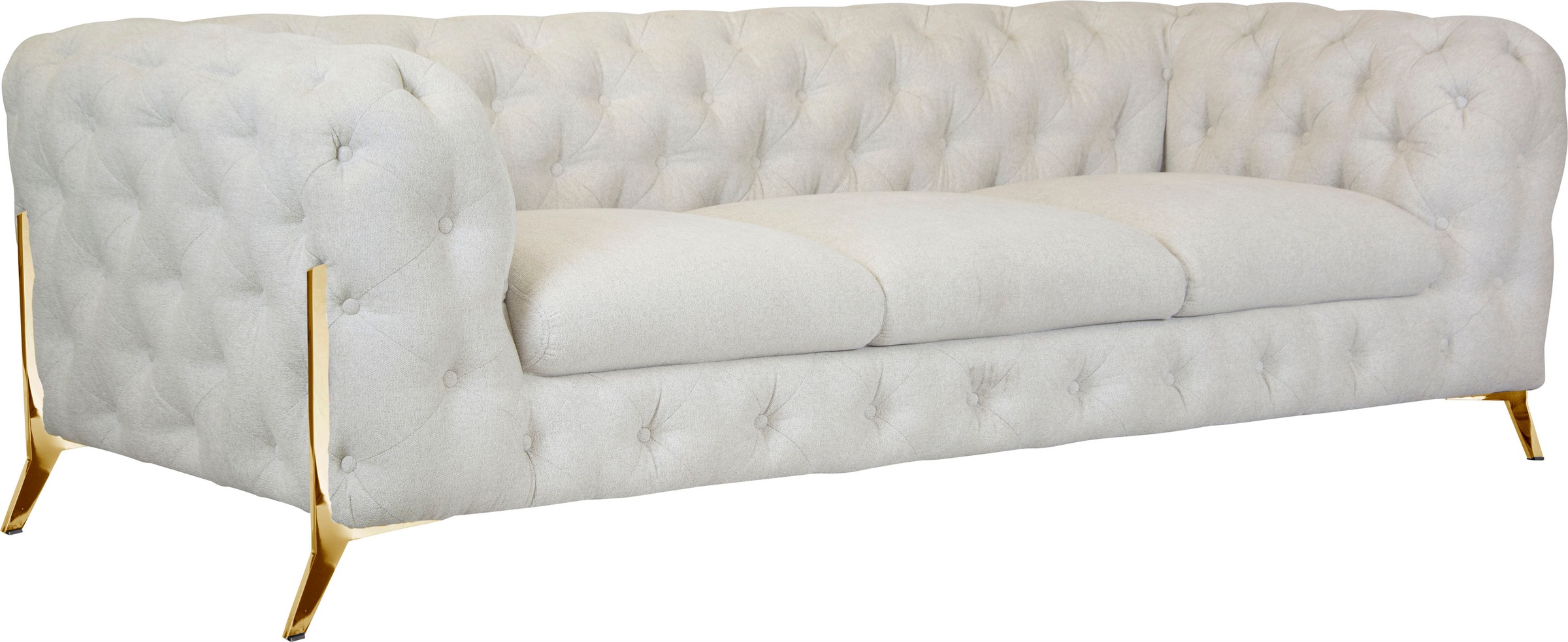 Leonique Chesterfield-Sofa »Amaury«, aufwändige Knopfheftung, moderne Chesterfield Optik, Fußfarbe wählbar
