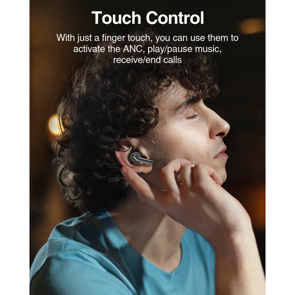 TaoTronics Kopfhörer »TT-BH1003«, Bluetooth, Active Noise Cancelling (ANC)-integrierte Steuerung für Anrufe und Musik-Freisprechfunktion