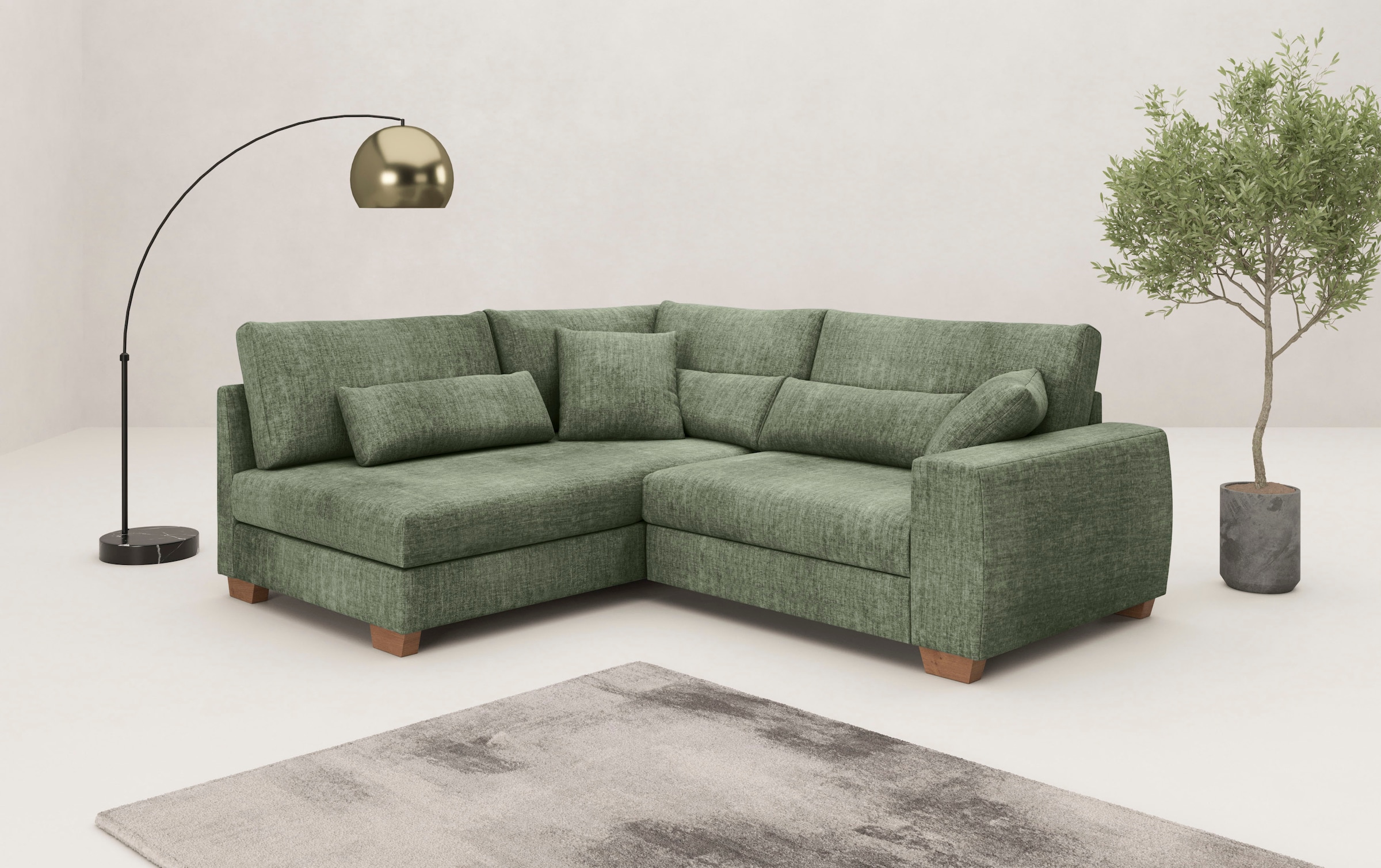 Mr. Couch Ecksofa »Helena L-Form«, Mit Federkern, wahlweise mit Bettfunktio günstig online kaufen