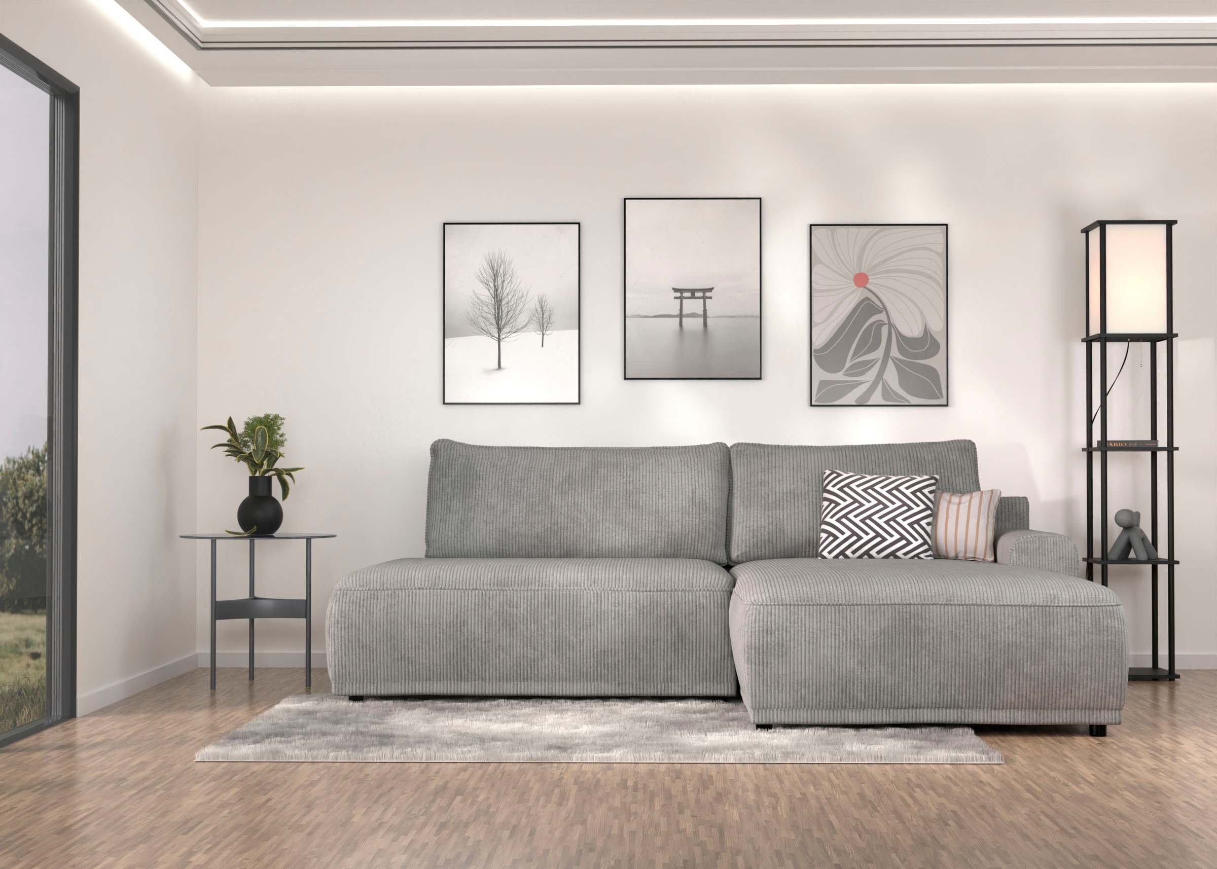 TRENDMANUFAKTUR Ecksofa »Fordon II, Schlafsofa mit Bettkasten, Couch in L-F günstig online kaufen