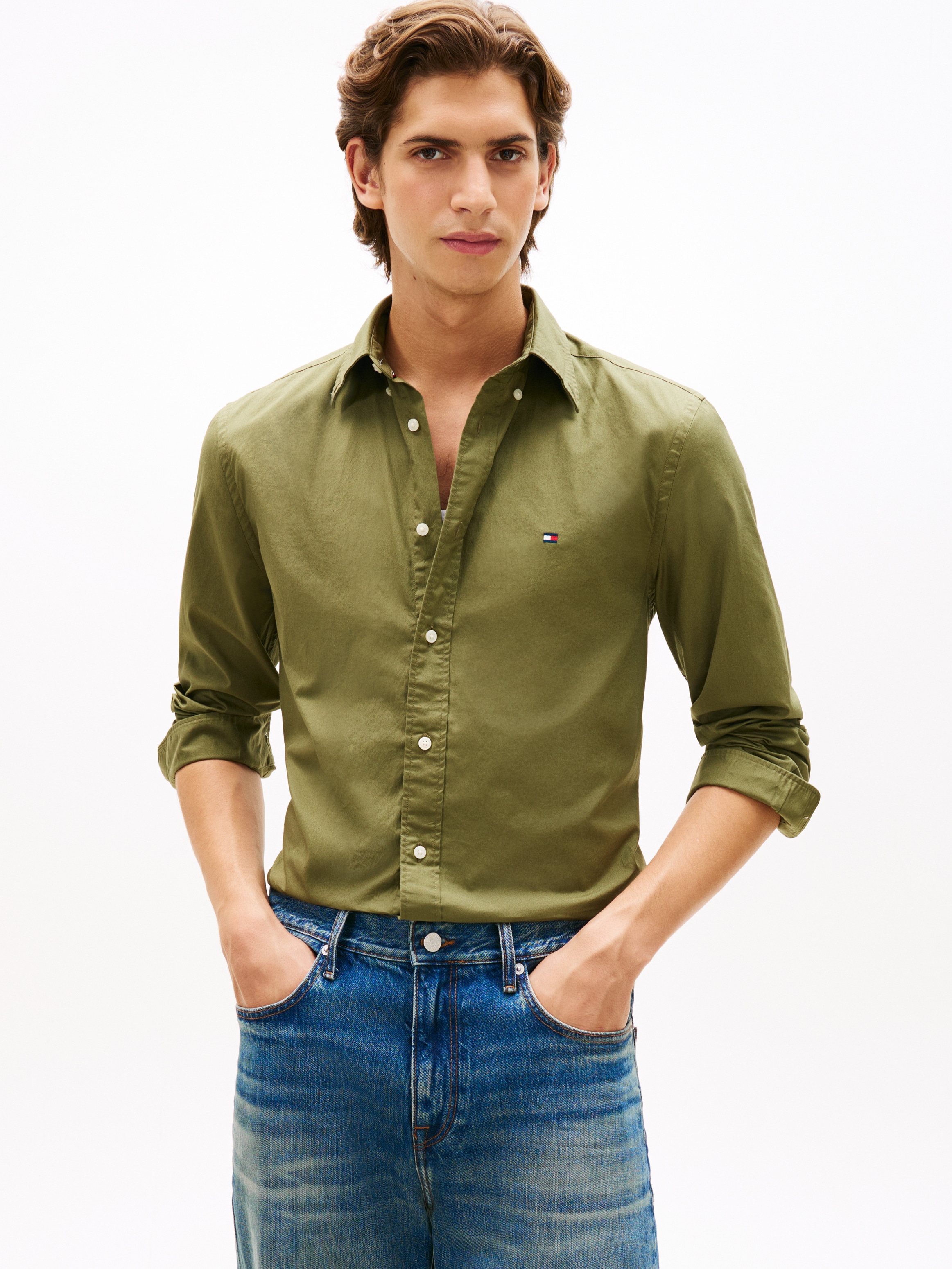 Tommy Hilfiger Businesshemd »FLEX POPLIN SOLID« Regular Fit Flex Cotton