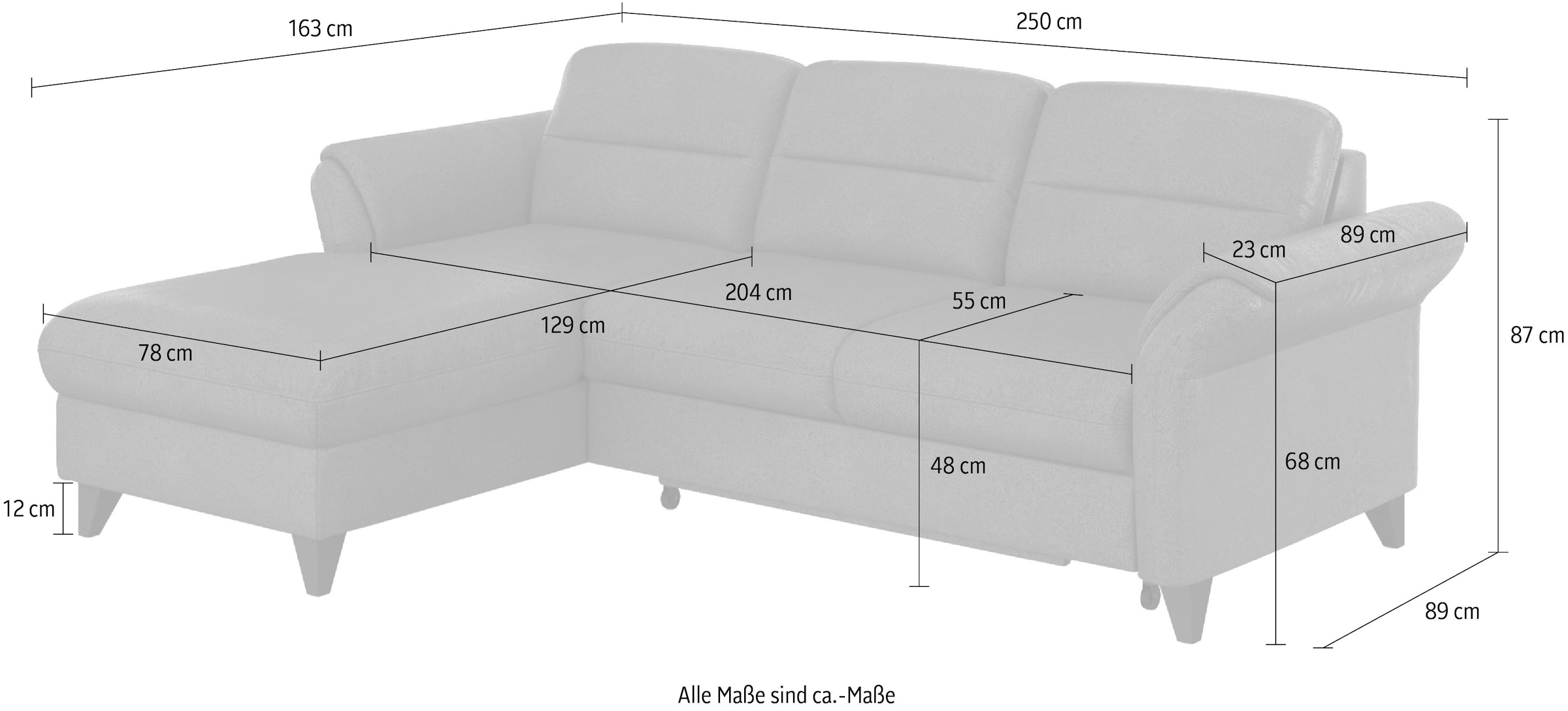 sit&more Ecksofa »Mellum L-Form«, Federkern, wahlweise mit Bettfunktion, Bettkasten und Armteilfunktion
