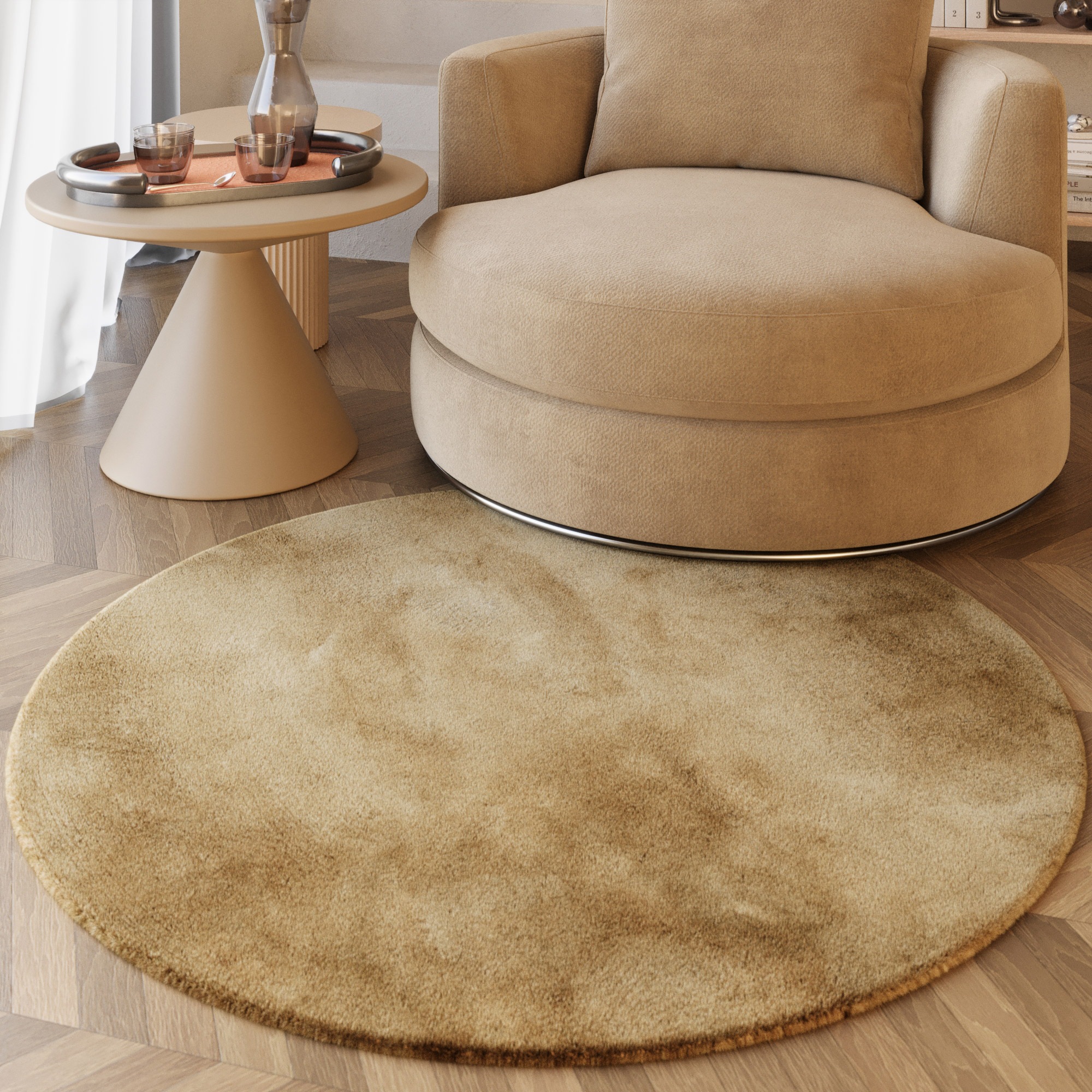Esprit Hochflor-Teppich »Alice ESP-4377 Kunstfell«, rund, 25 mm Höhe, Kanin günstig online kaufen