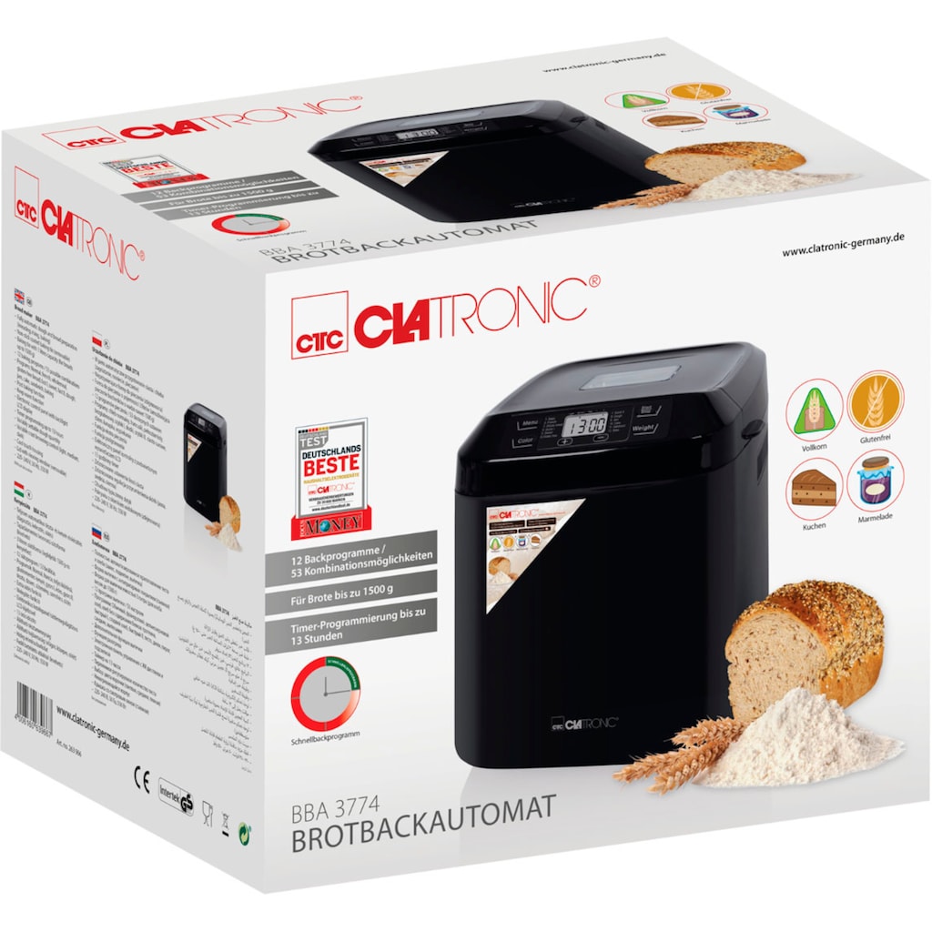 CLATRONIC Brotbackautomat »BBA 3774«, 12 Programme, 550 W