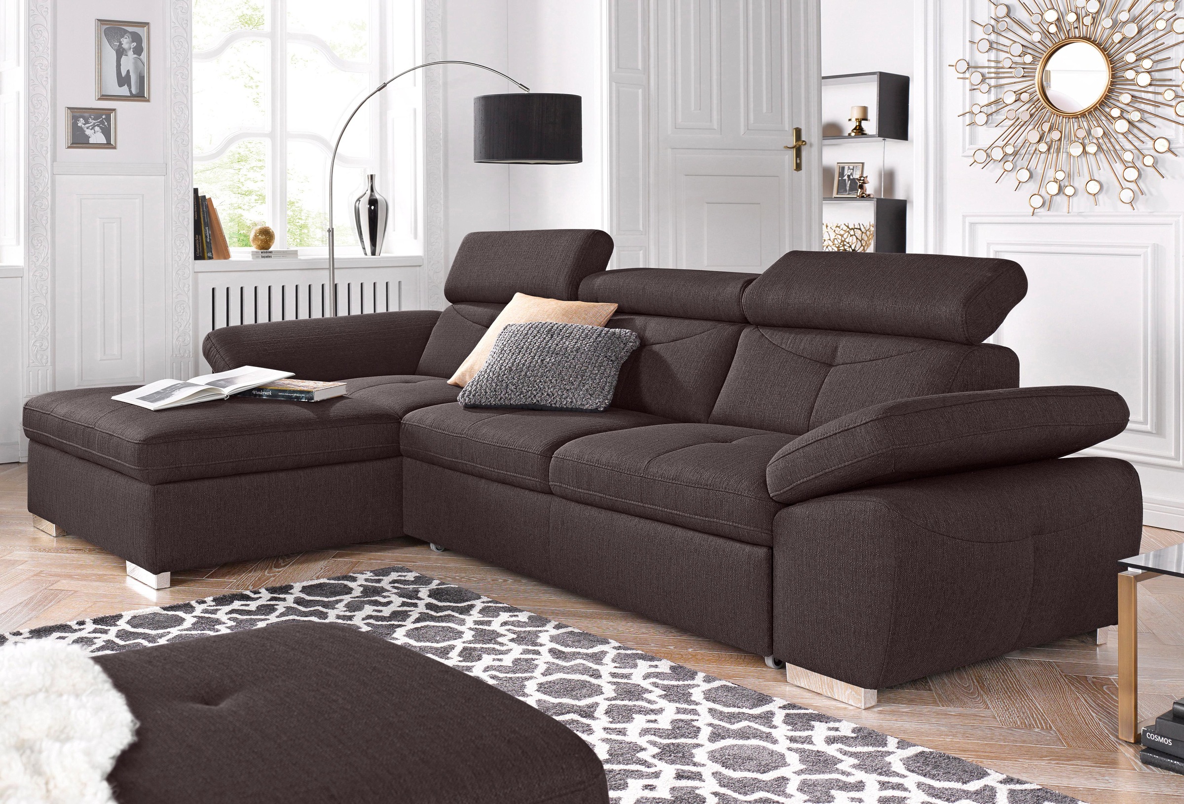 exxpo - sofa fashion Ecksofa »Spring, super bequem, mit Armteil- und Kopfte günstig online kaufen