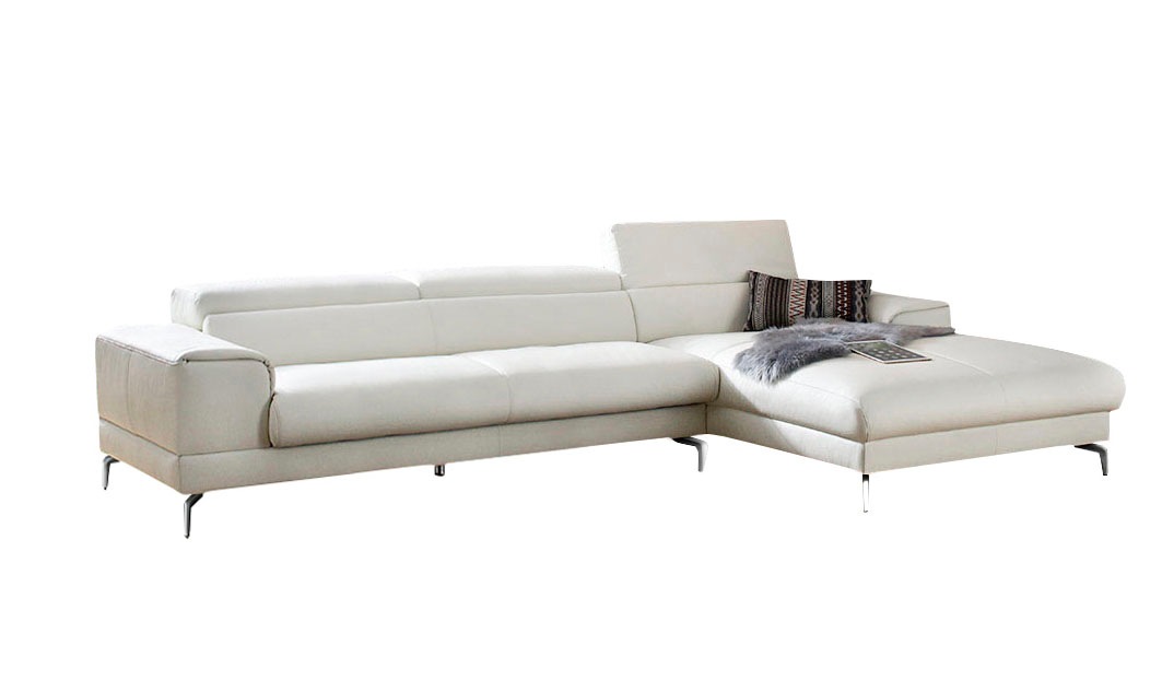 W.SCHILLIG Ecksofa »piedroo, Designsofa mit tollem Sitzkomfort, elegant und bequem, L-Form«, Kopfteilverstellung, wahlweise mit Sitztiefenverstellung, Breite 343cm