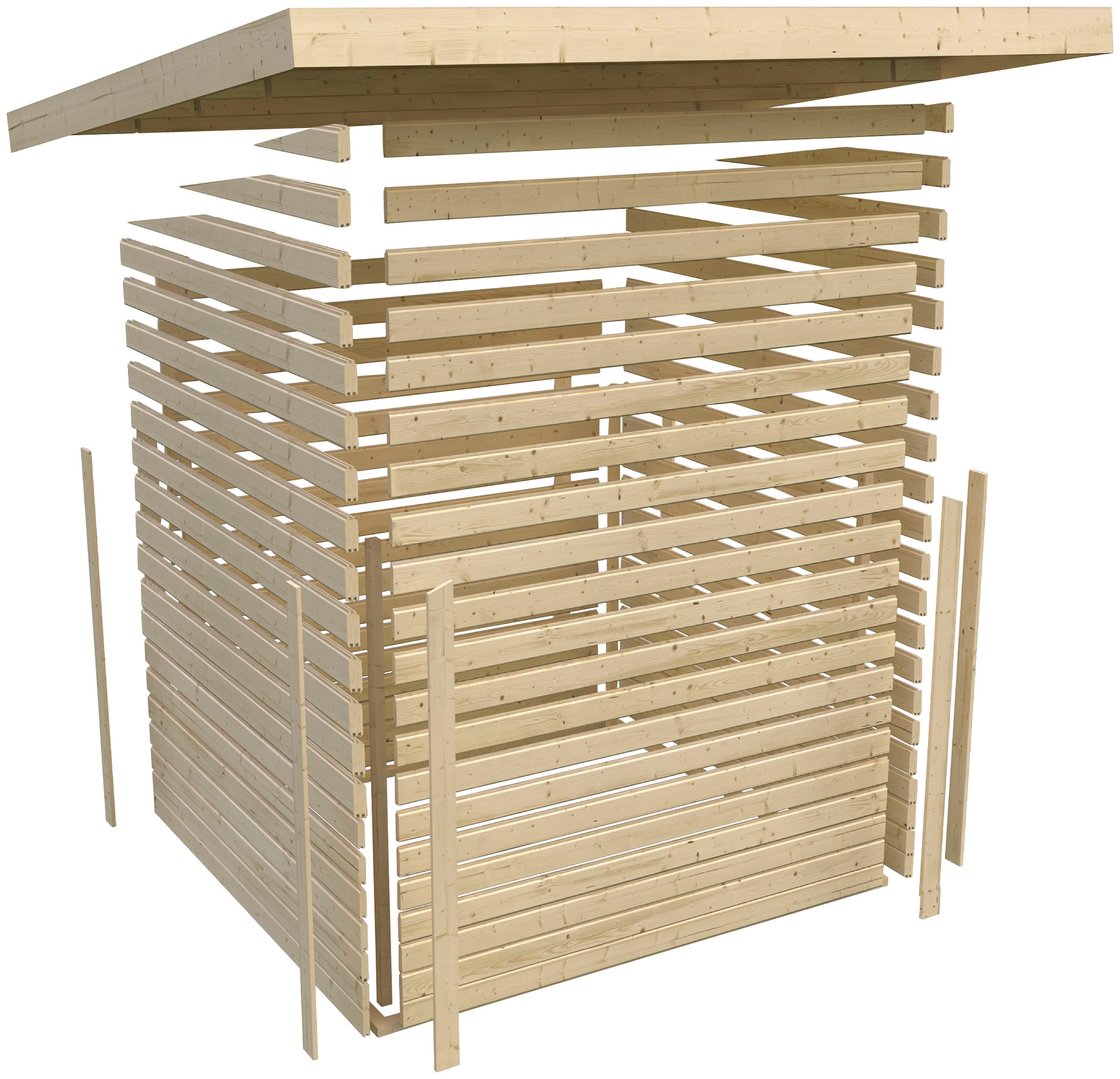 Karibu Saunahaus »Klaas«, moderne Tür, Ofen 9 kW Bio externe Strg easy