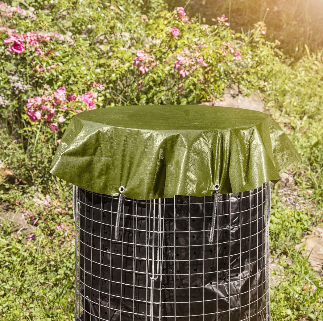 Windhager Schutzplane, Ø: 120 cm, zur Abdeckung des Kompostgitters, fördert die Verrottung